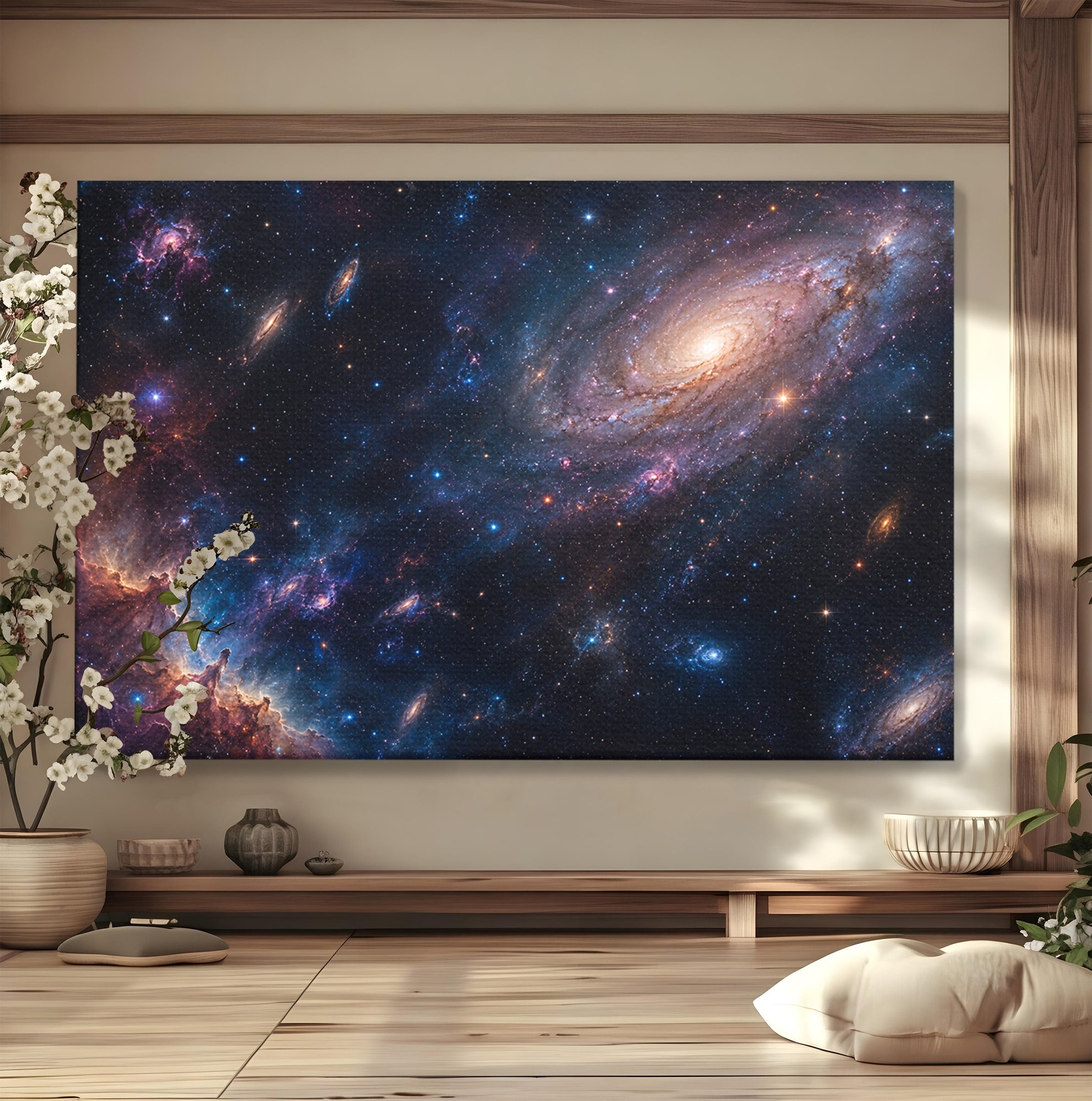 Tablou Canvas Premium LuxCanva® S1041, Galaxia Misterioasa, Galaxie, Spatiu, Univers, Stele, Dormitor, Birou, Culori Vibrante
