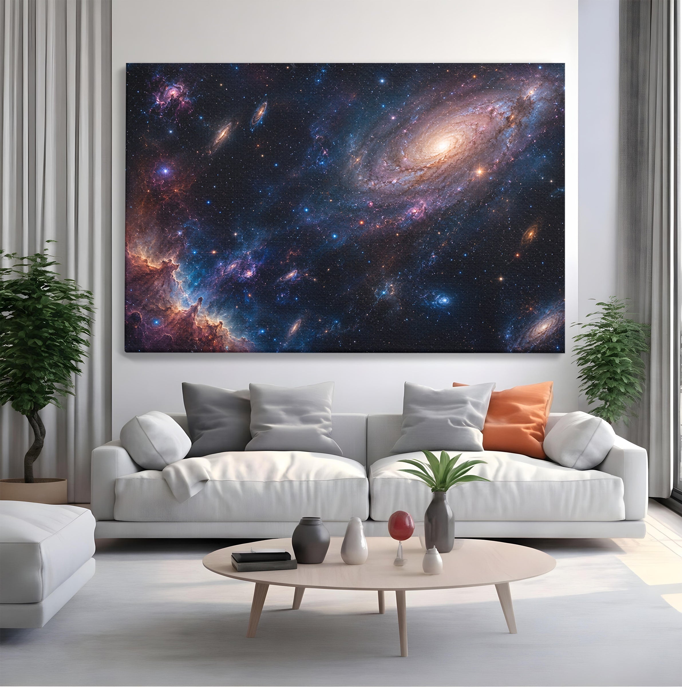 Tablou Canvas Premium LuxCanva® S1041, Galaxia Misterioasa, Galaxie, Spatiu, Univers, Stele, Dormitor, Birou, Culori Vibrante