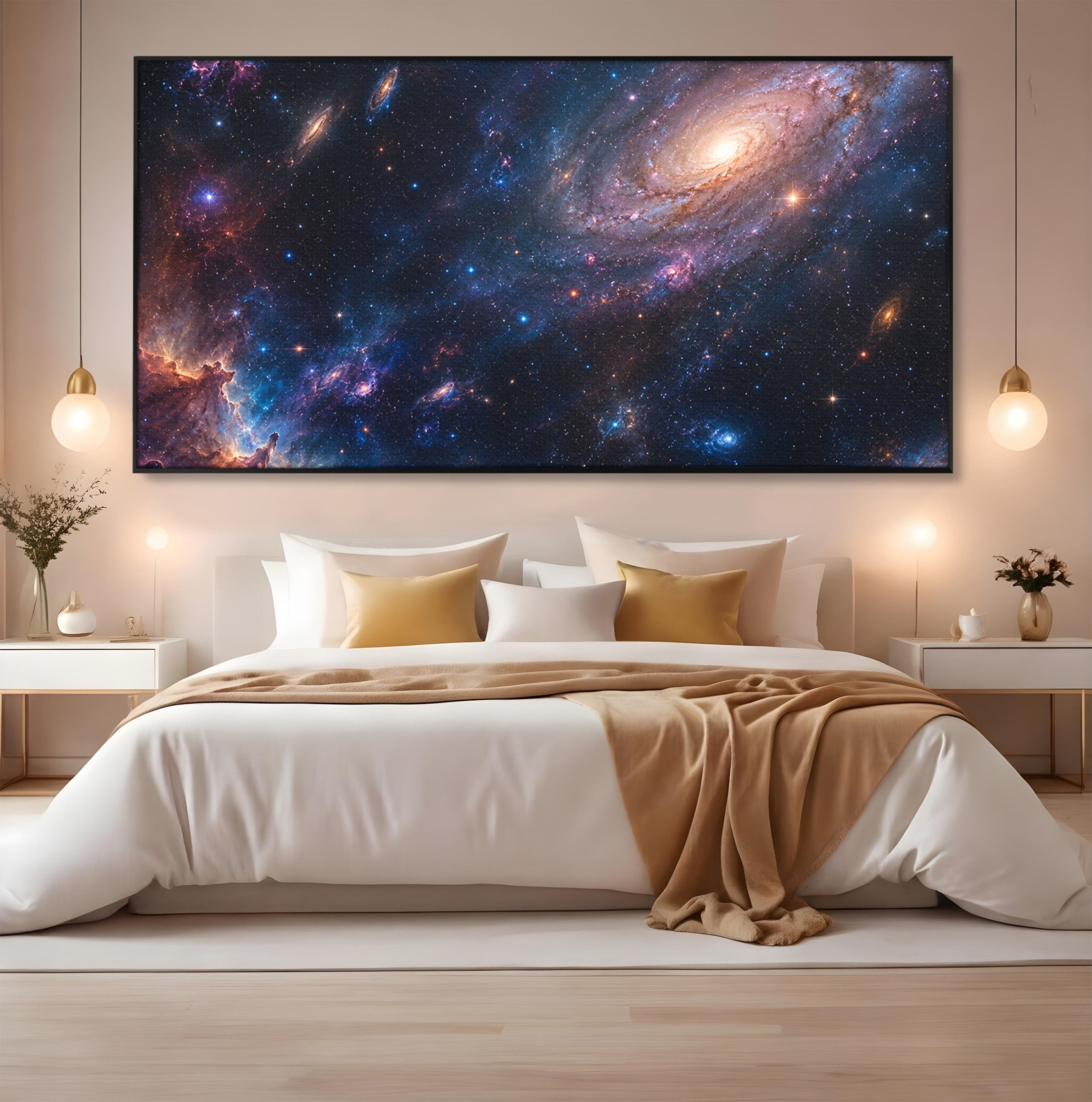 Tablou Canvas Premium LuxCanva® S1041, Galaxia Misterioasa, Galaxie, Spatiu, Univers, Stele, Dormitor, Birou, Culori Vibrante