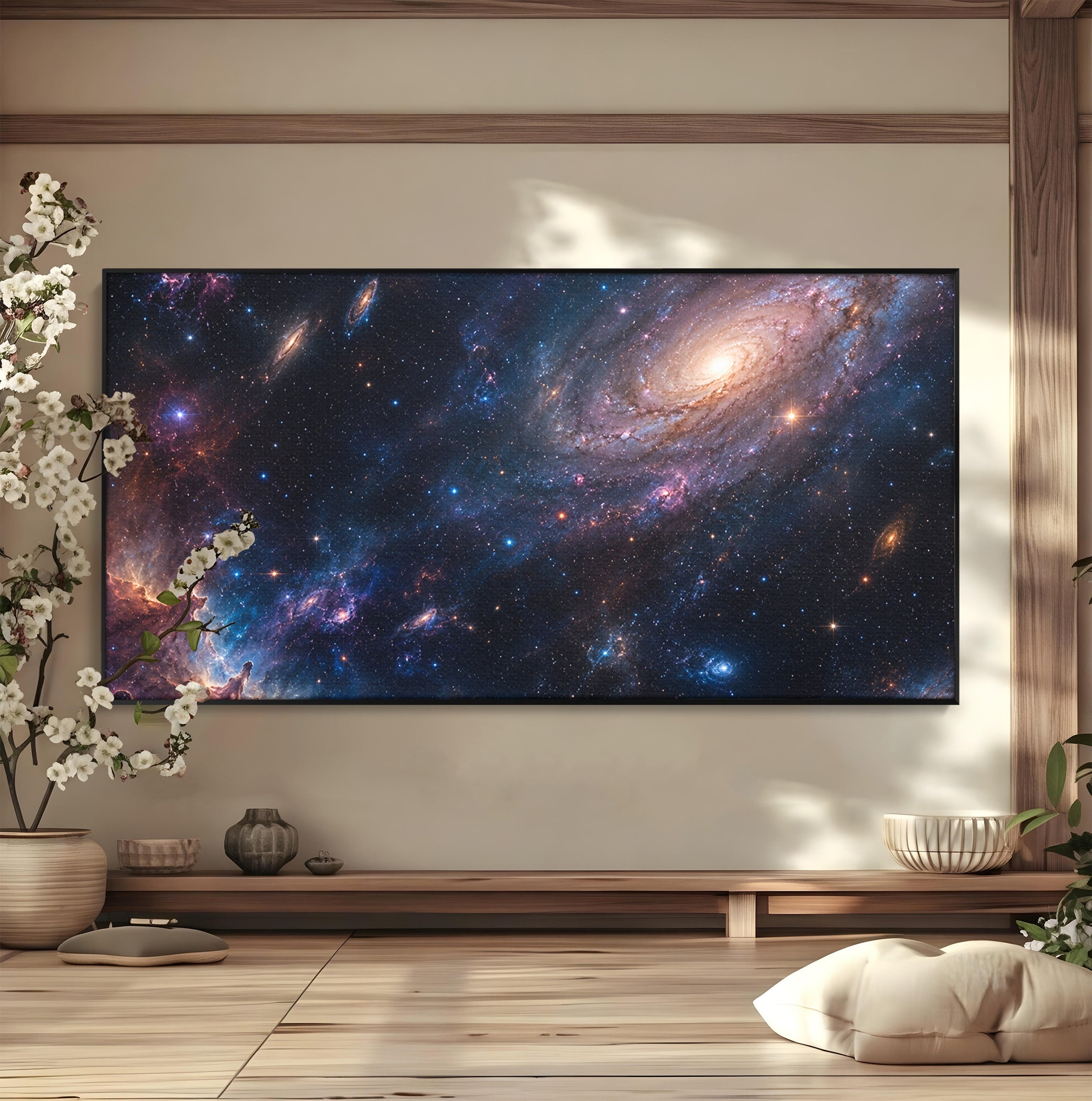 Tablou Canvas Premium LuxCanva® S1041, Galaxia Misterioasa, Galaxie, Spatiu, Univers, Stele, Dormitor, Birou, Culori Vibrante