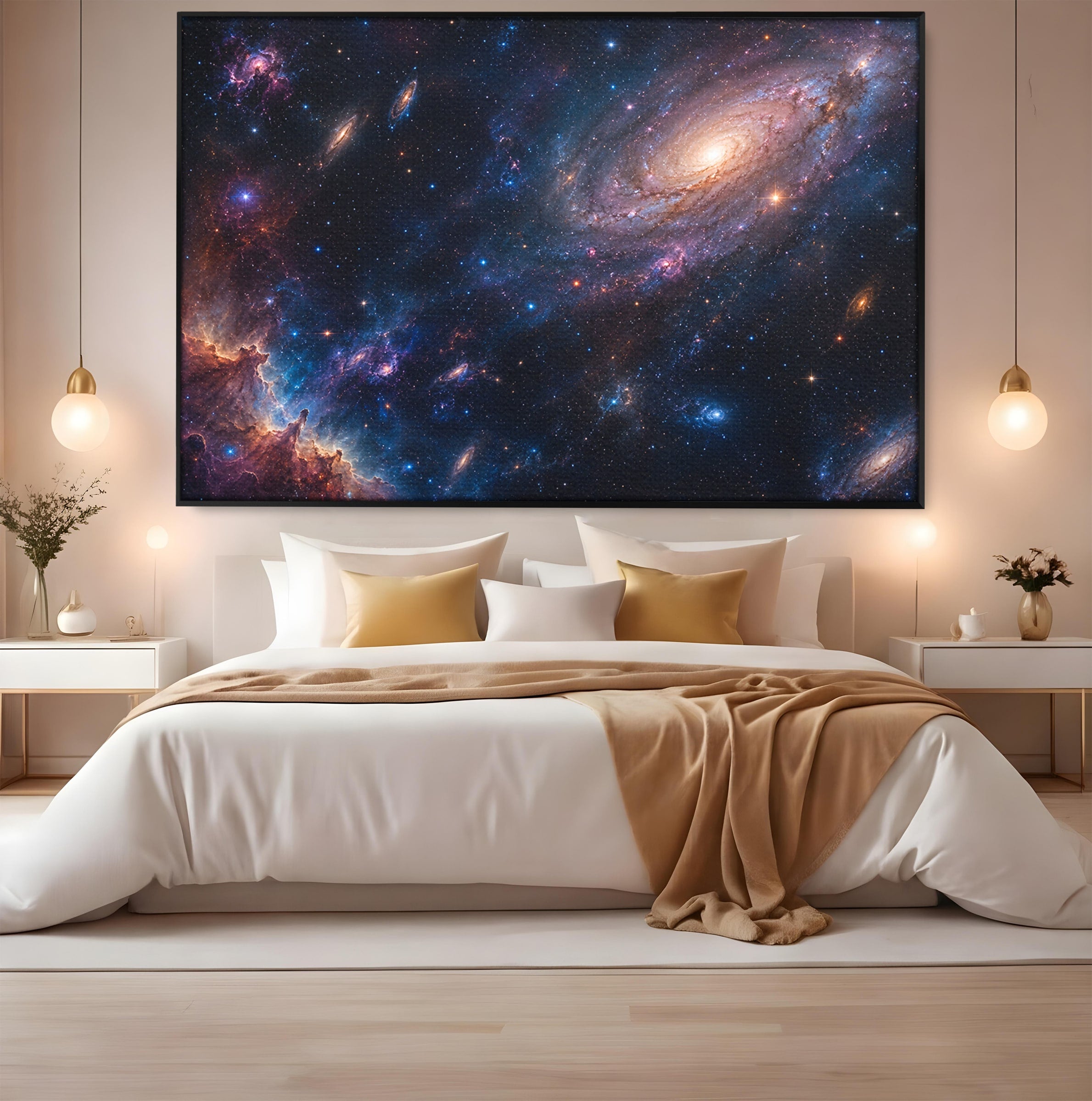 Tablou Canvas Premium LuxCanva® S1041, Galaxia Misterioasa, Galaxie, Spatiu, Univers, Stele, Dormitor, Birou, Culori Vibrante