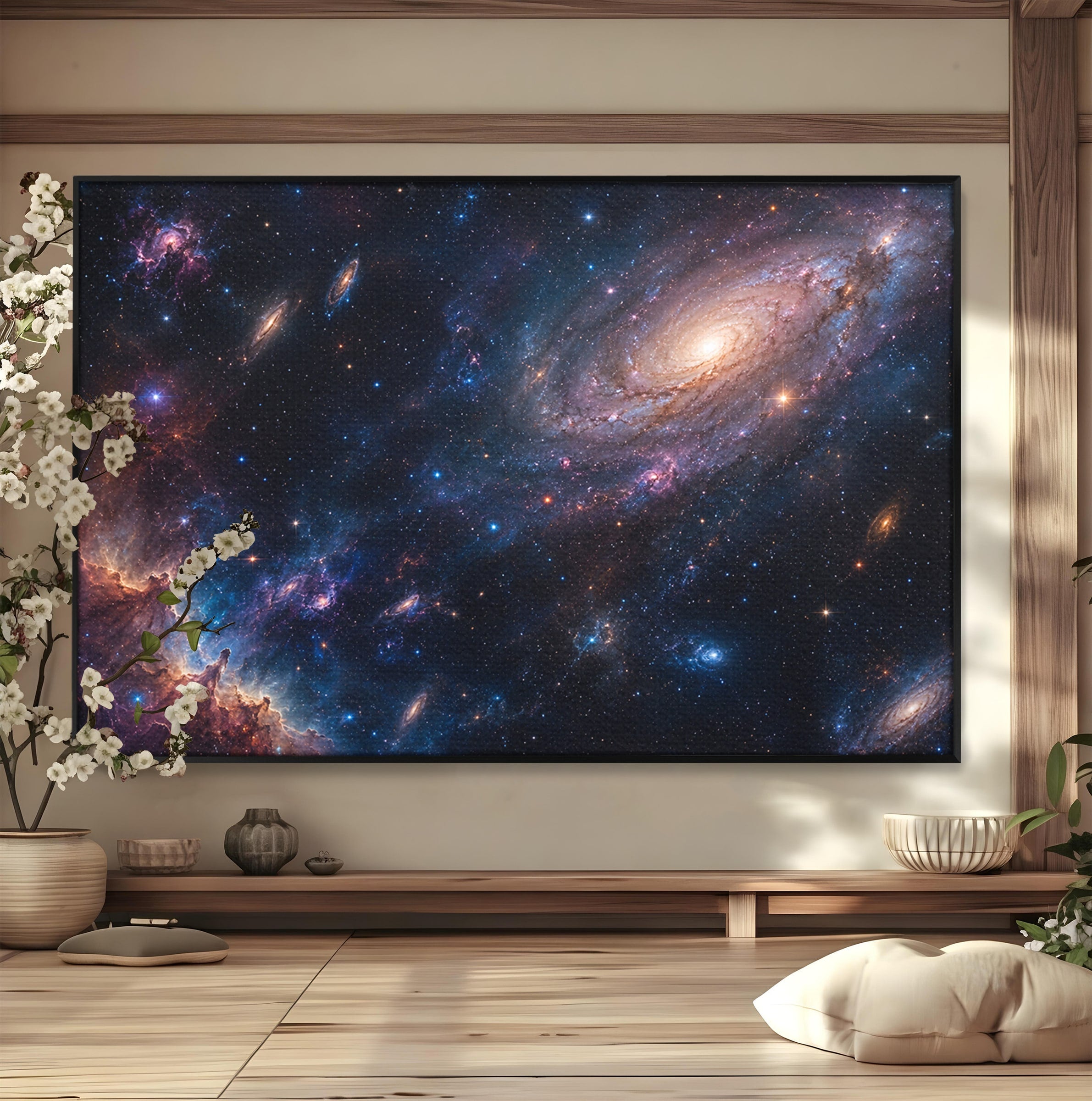 Tablou Canvas Premium LuxCanva® S1041, Galaxia Misterioasa, Galaxie, Spatiu, Univers, Stele, Dormitor, Birou, Culori Vibrante