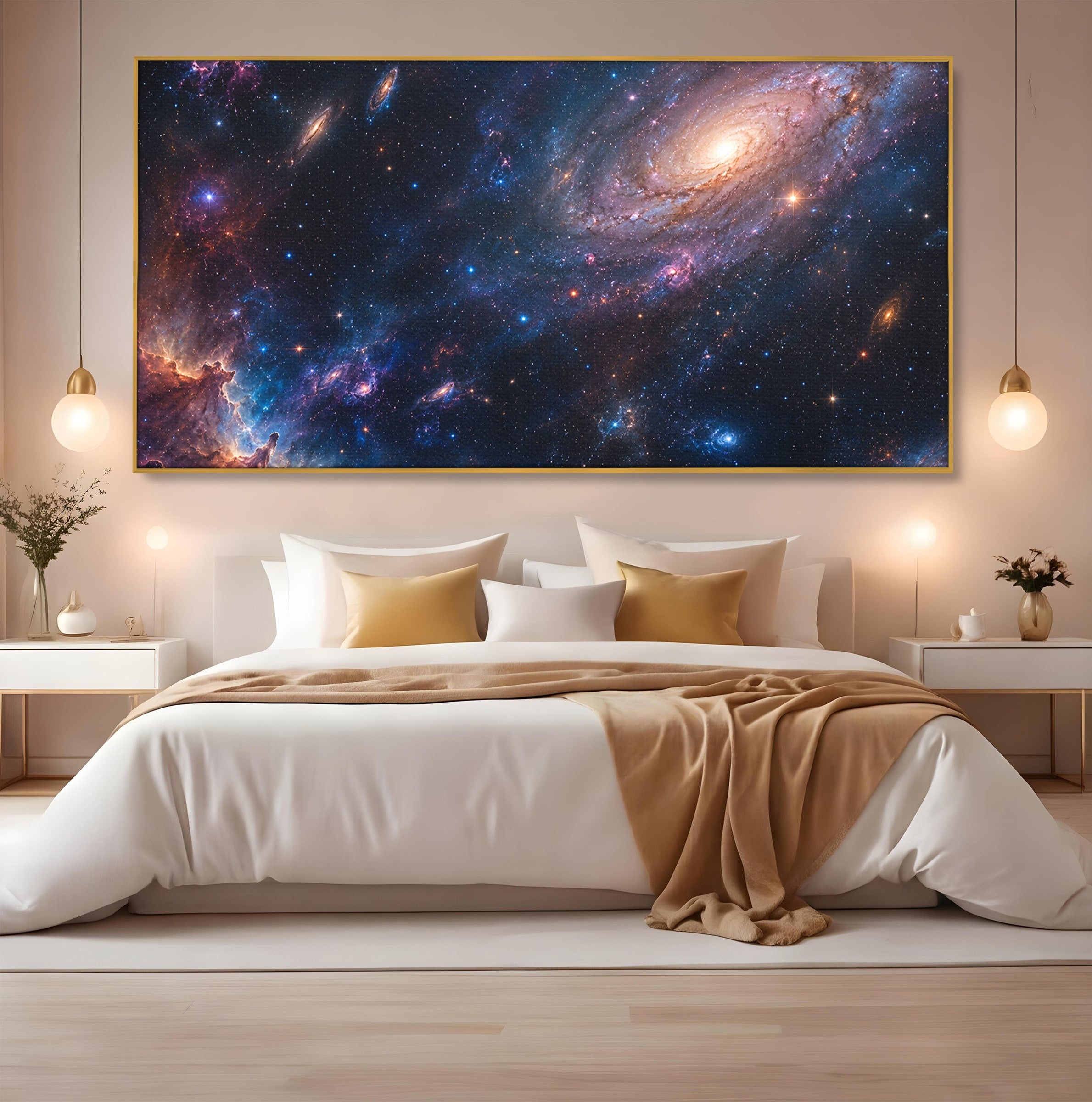 Tablou Canvas Premium LuxCanva® S1041, Galaxia Misterioasa, Galaxie, Spatiu, Univers, Stele, Dormitor, Birou, Culori Vibrante