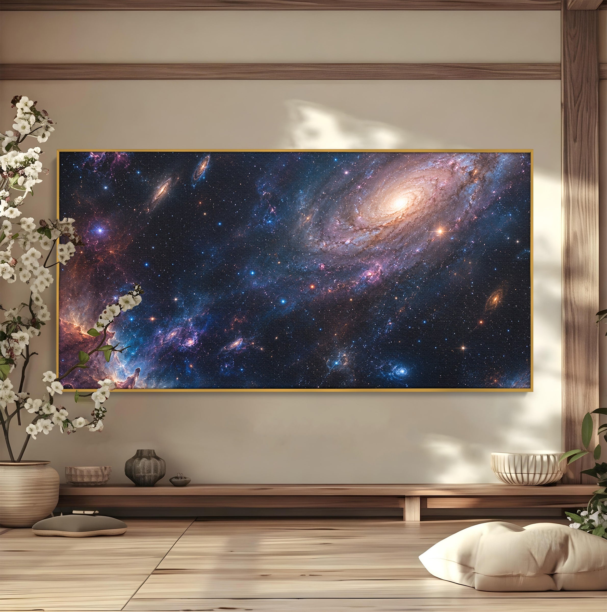 Tablou Canvas Premium LuxCanva® S1041, Galaxia Misterioasa, Galaxie, Spatiu, Univers, Stele, Dormitor, Birou, Culori Vibrante
