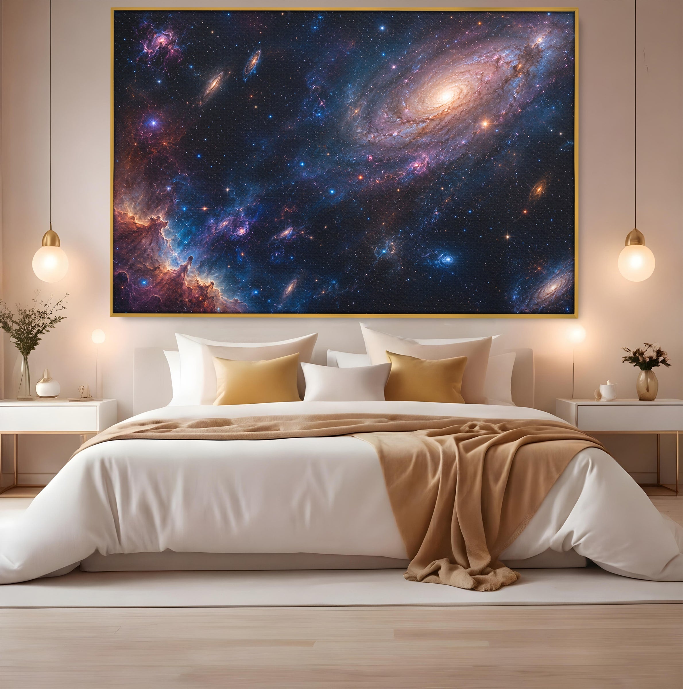 Tablou Canvas Premium LuxCanva® S1041, Galaxia Misterioasa, Galaxie, Spatiu, Univers, Stele, Dormitor, Birou, Culori Vibrante