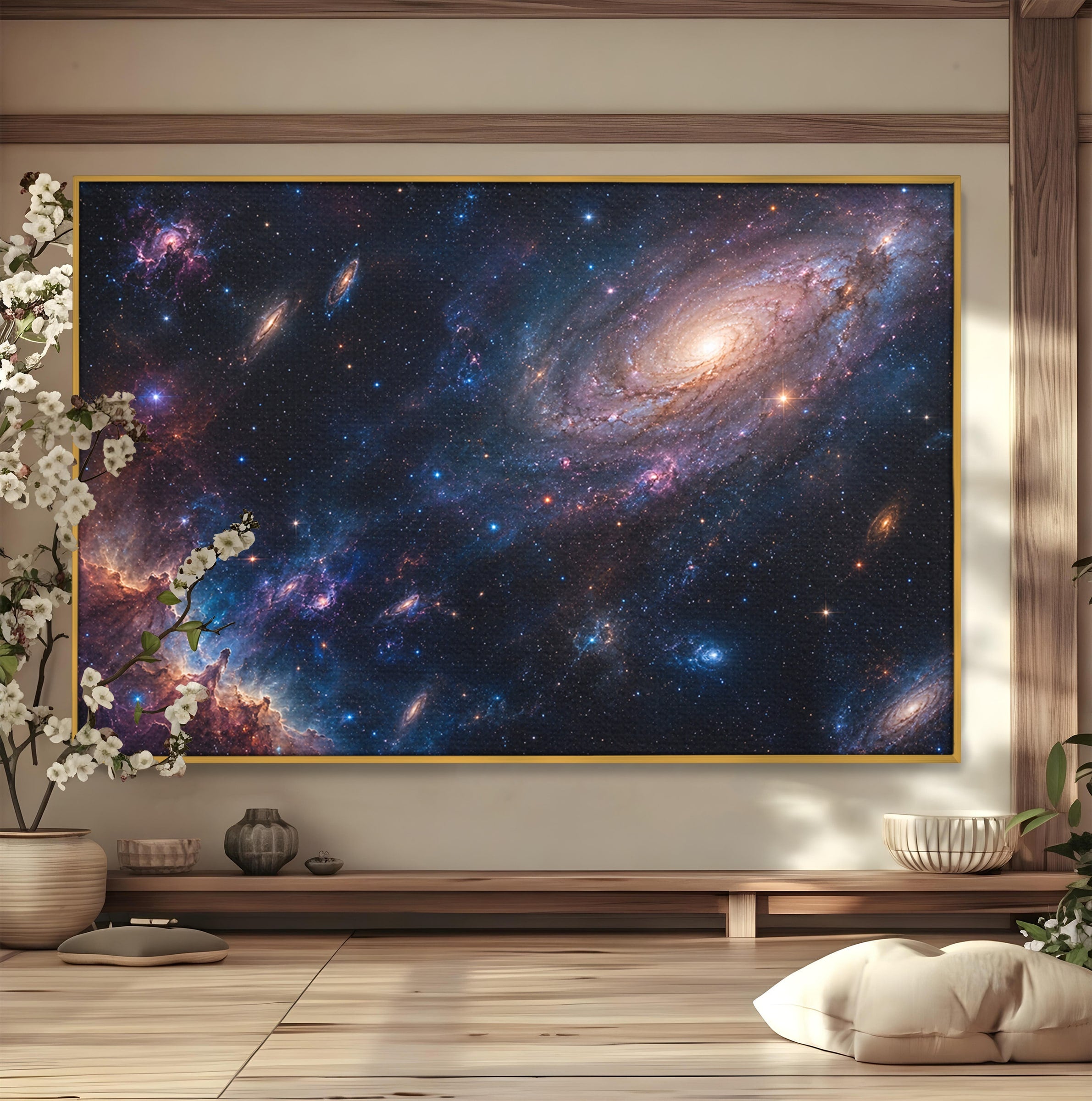 Tablou Canvas Premium LuxCanva® S1041, Galaxia Misterioasa, Galaxie, Spatiu, Univers, Stele, Dormitor, Birou, Culori Vibrante