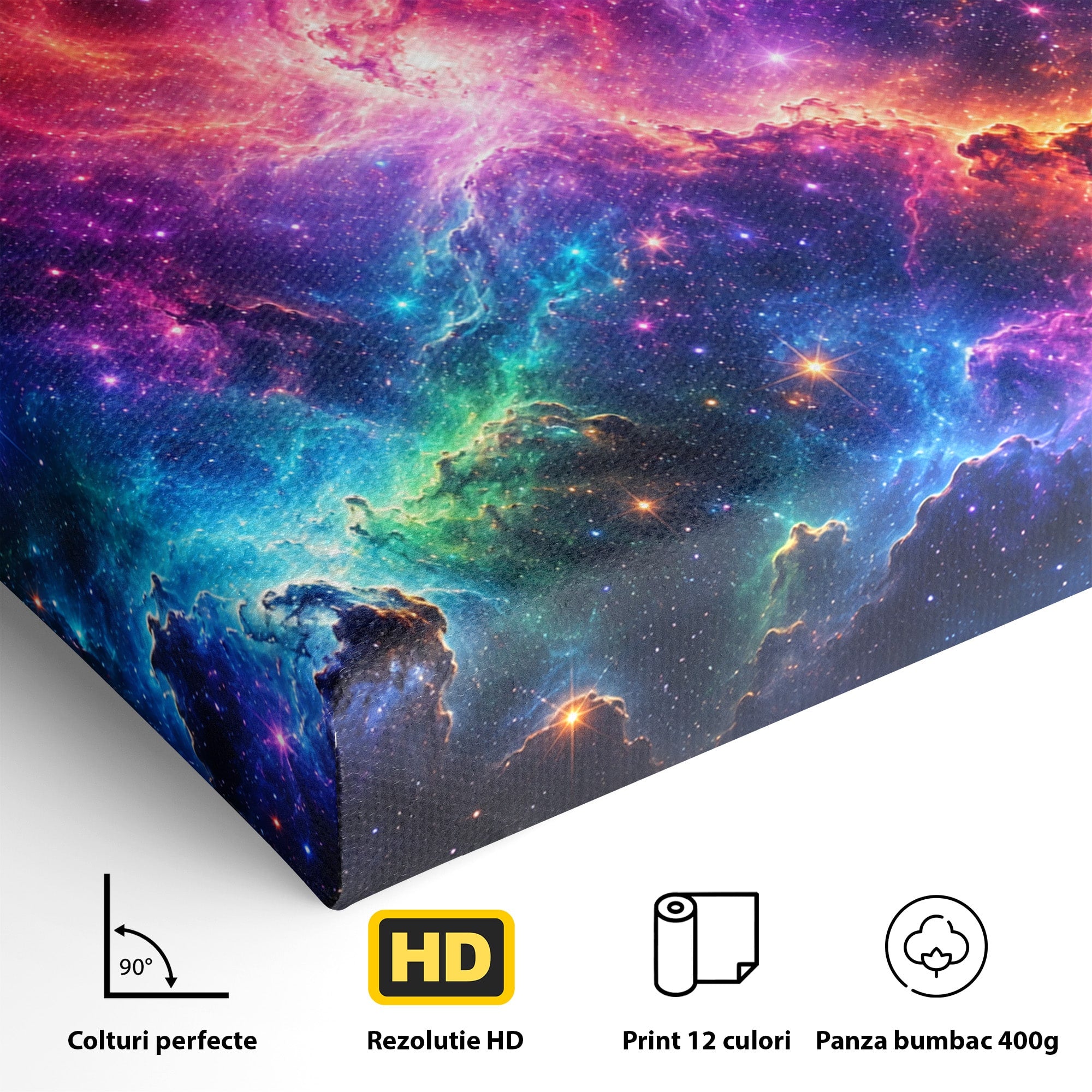 Tablou Canvas Premium LuxCanva® S1042, Nebuloasa Cosmica, Spatiu, Univers, Stele, Dormitor, Living, Culori Vibrante