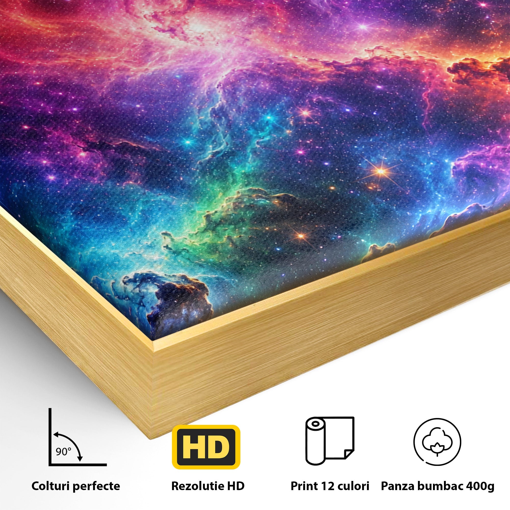 Tablou Canvas Premium LuxCanva® S1042, Nebuloasa Cosmica, Spatiu, Univers, Stele, Dormitor, Living, Culori Vibrante