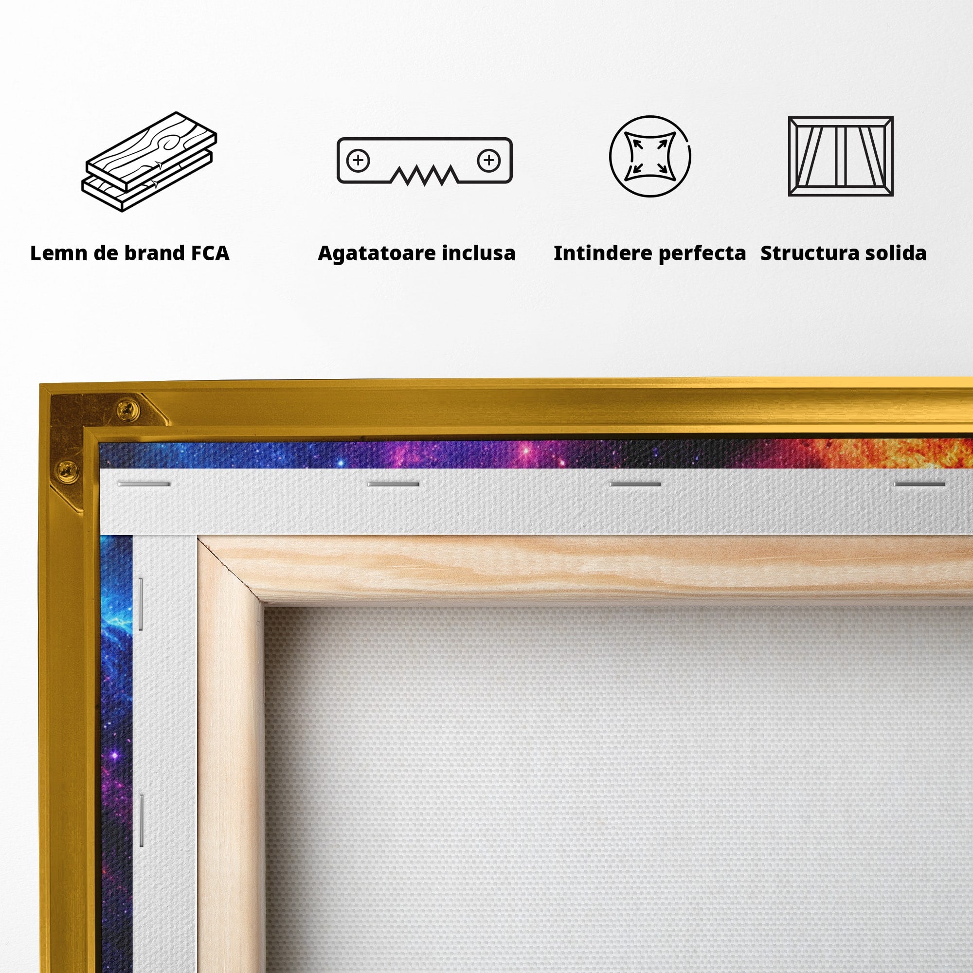 Tablou Canvas Premium LuxCanva® S1042, Nebuloasa Cosmica, Spatiu, Univers, Stele, Dormitor, Living, Culori Vibrante