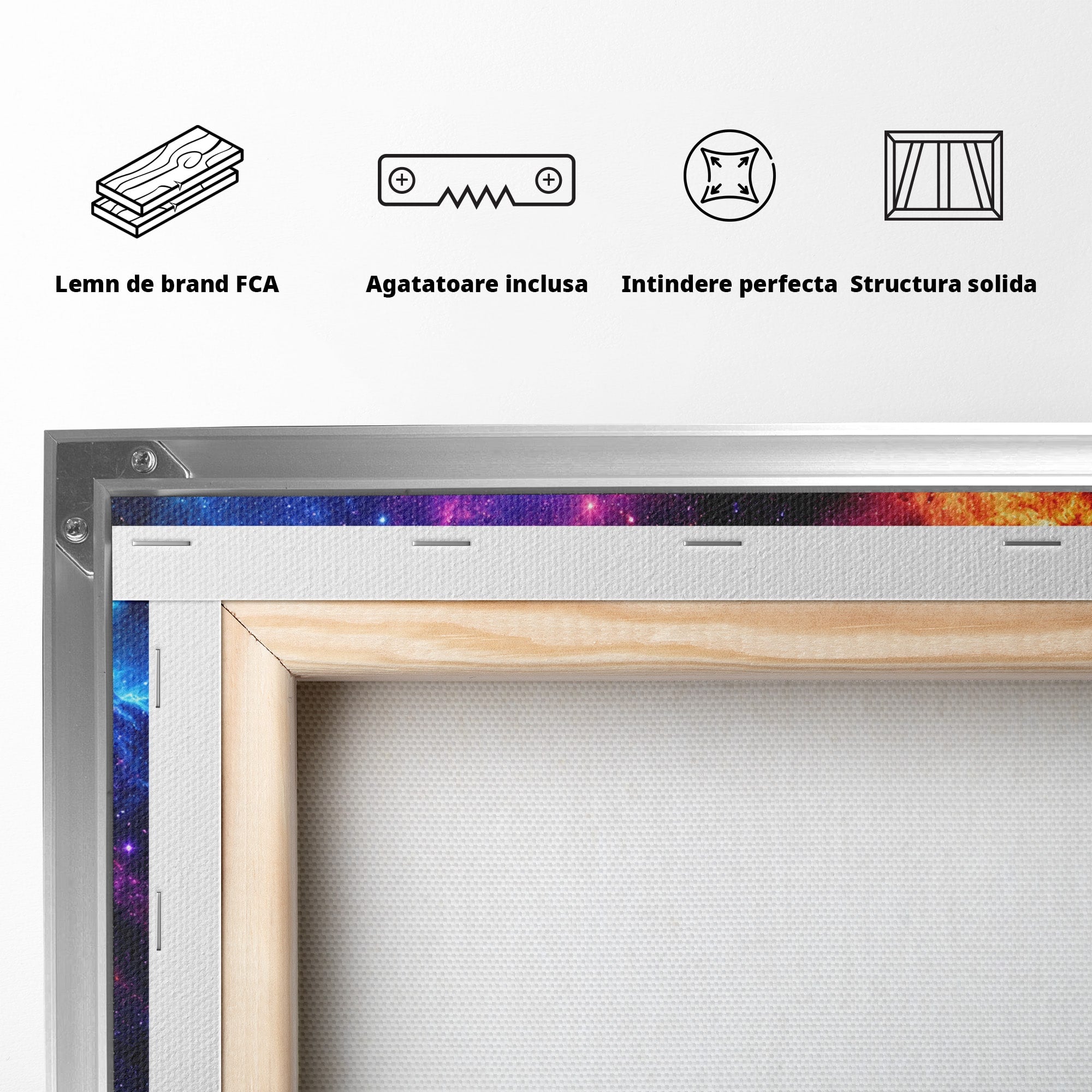Tablou Canvas Premium LuxCanva® S1042, Nebuloasa Cosmica, Spatiu, Univers, Stele, Dormitor, Living, Culori Vibrante