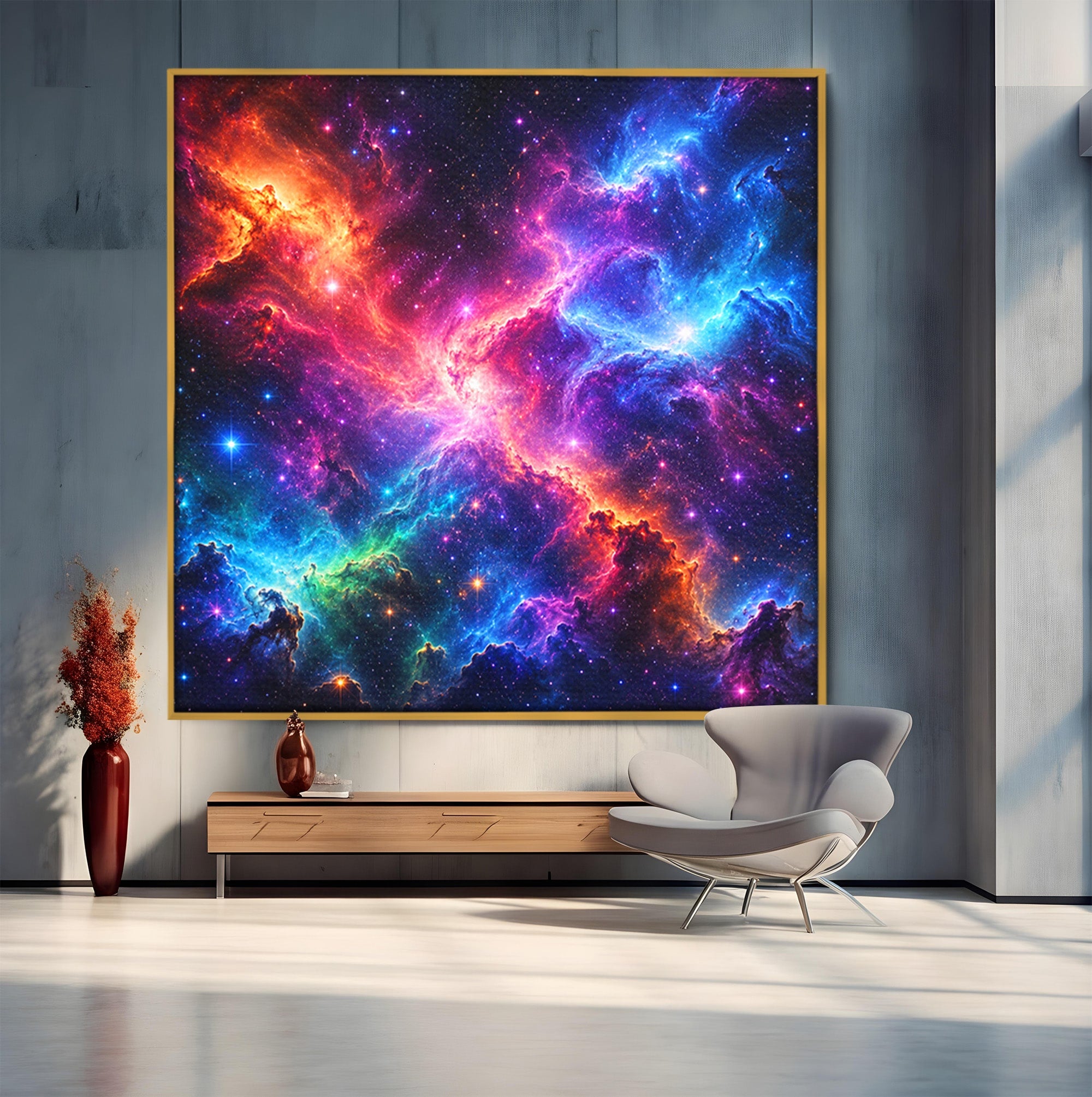 Tablou Canvas Premium LuxCanva® S1042, Nebuloasa Cosmica, Spatiu, Univers, Stele, Dormitor, Living, Culori Vibrante