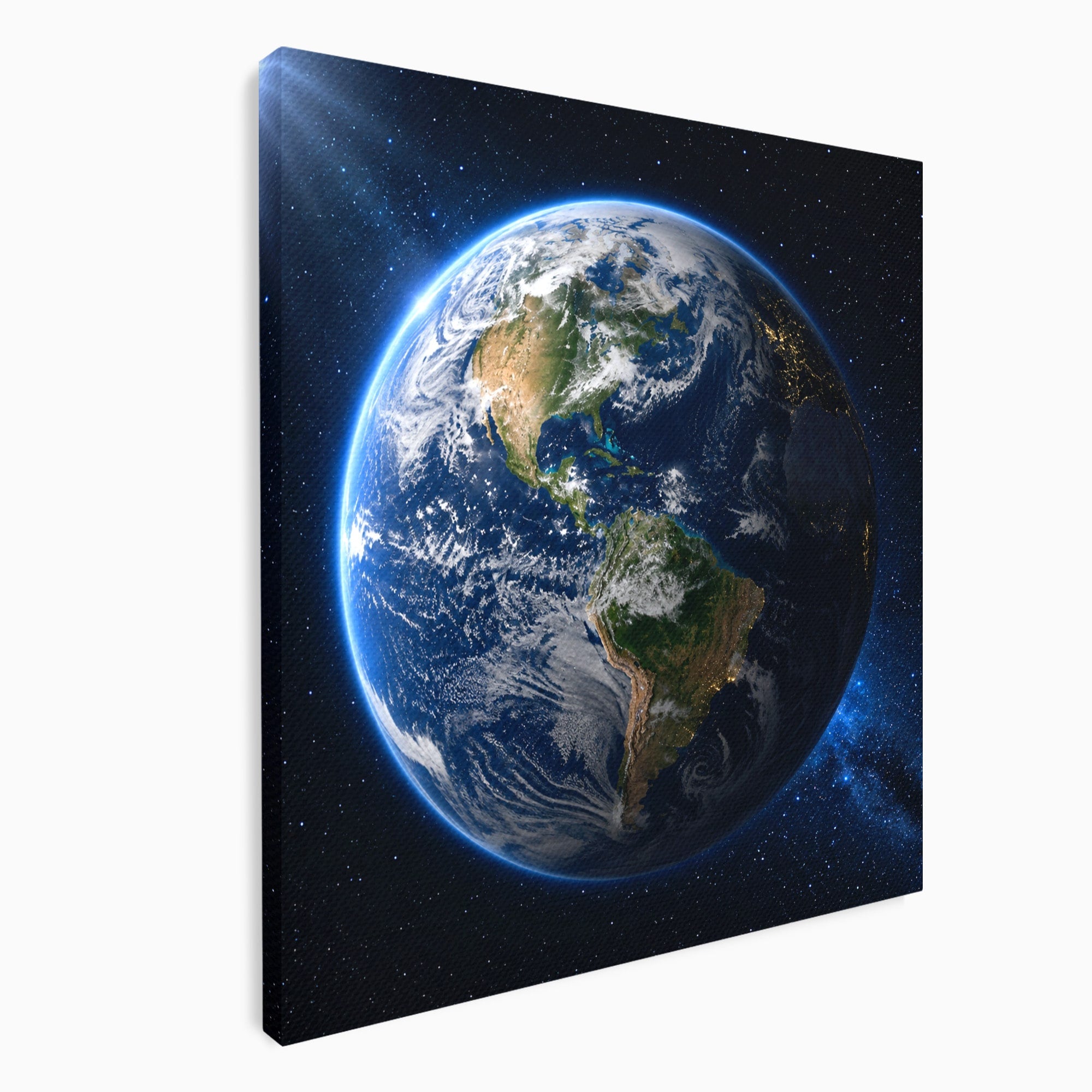 Tablou Canvas Premium LuxCanva® S1045, Pamantul Vazut Din Spatiu, Pamant, Spatiu, Planeta, Univers, Birou, Culori Vibrante