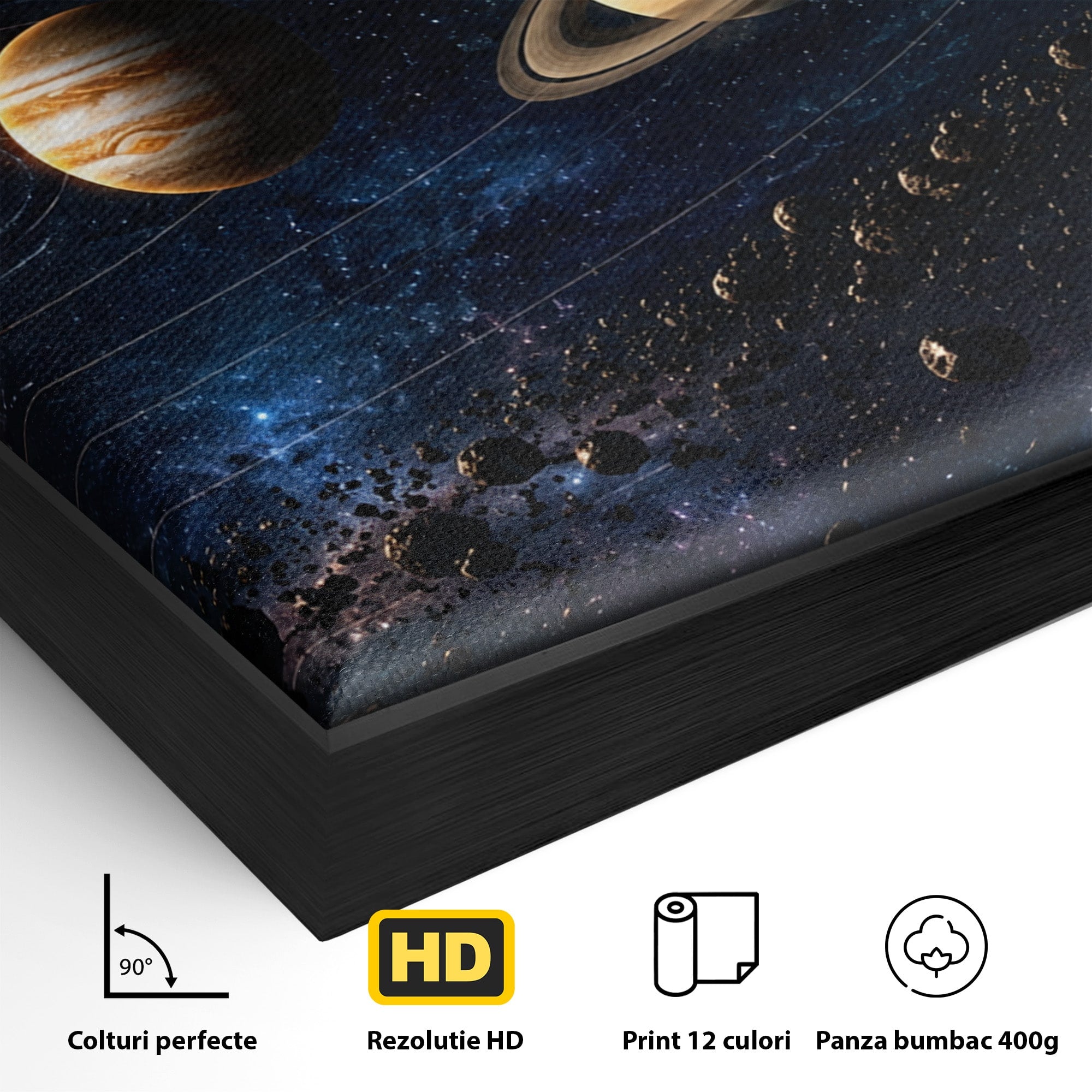 Tablou Canvas Premium LuxCanva® S1046, Sistem Solar Cosmic, Sistem Solar, Planete, Spatiu, Astronomie, Birou, Culori Vibrante