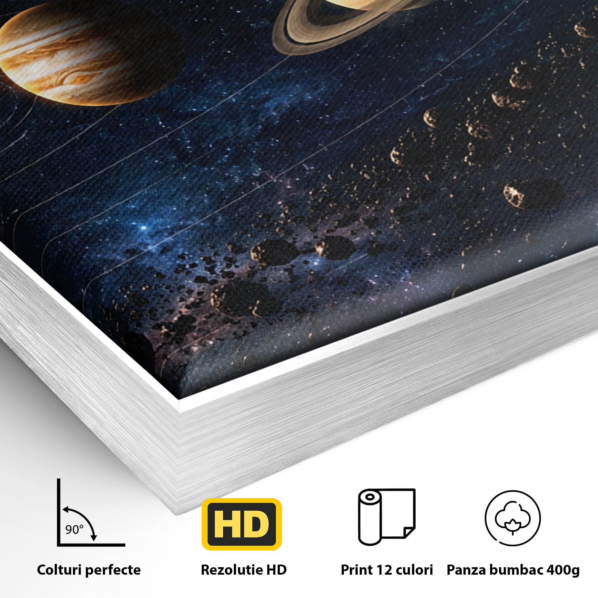 Tablou Canvas Premium LuxCanva® S1046, Sistem Solar Cosmic, Sistem Solar, Planete, Spatiu, Astronomie, Birou, Culori Vibrante