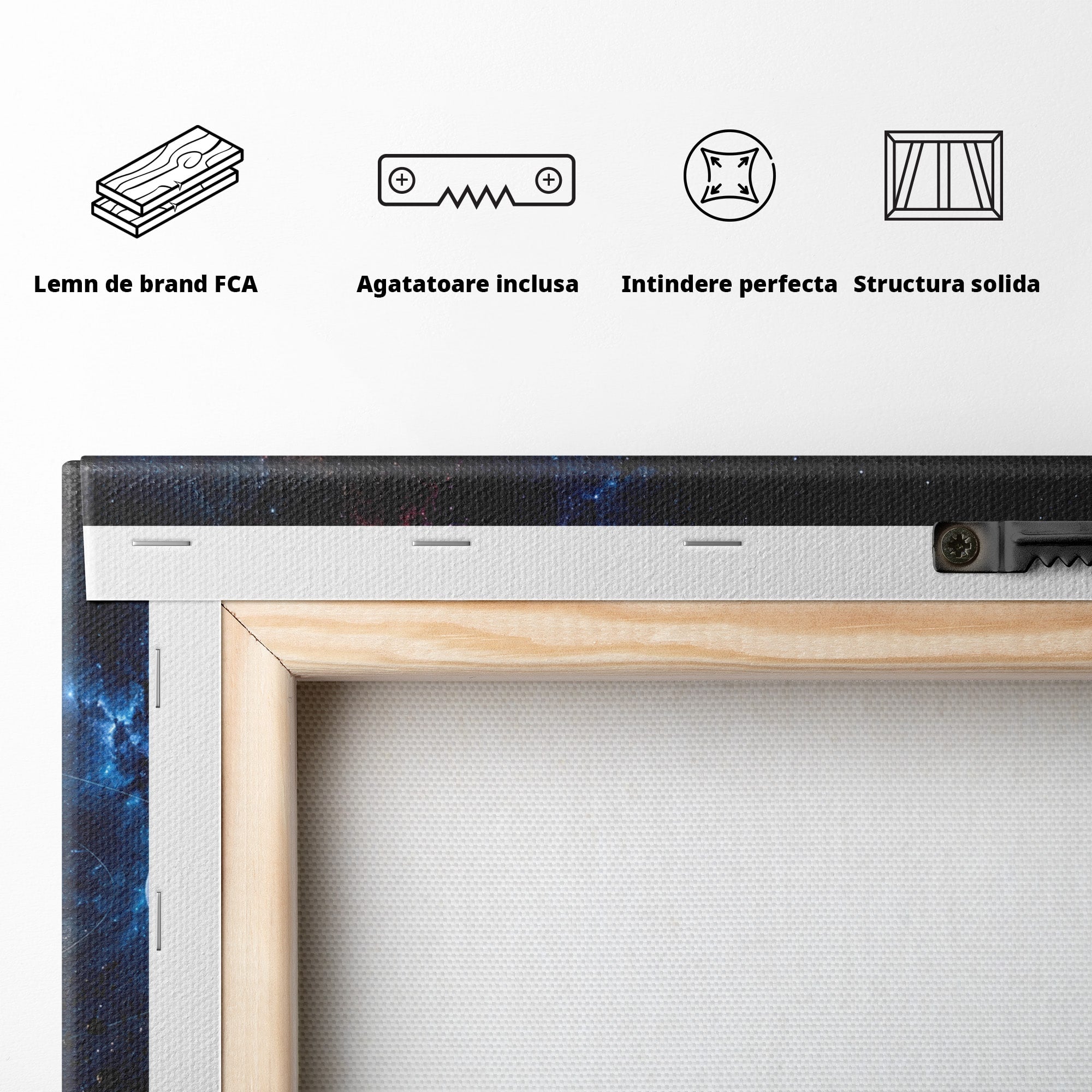 Tablou Canvas Premium LuxCanva® S1046, Sistem Solar Cosmic, Sistem Solar, Planete, Spatiu, Astronomie, Birou, Culori Vibrante