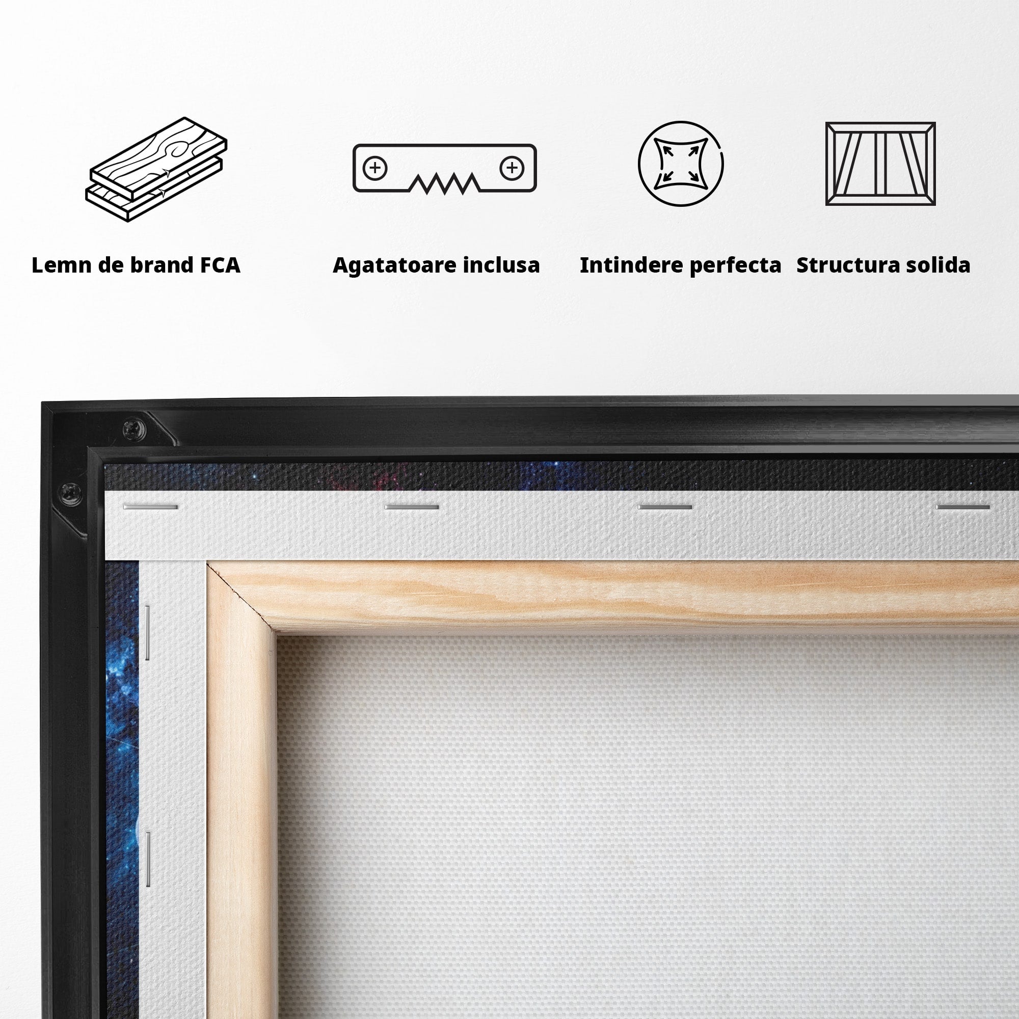 Tablou Canvas Premium LuxCanva® S1046, Sistem Solar Cosmic, Sistem Solar, Planete, Spatiu, Astronomie, Birou, Culori Vibrante