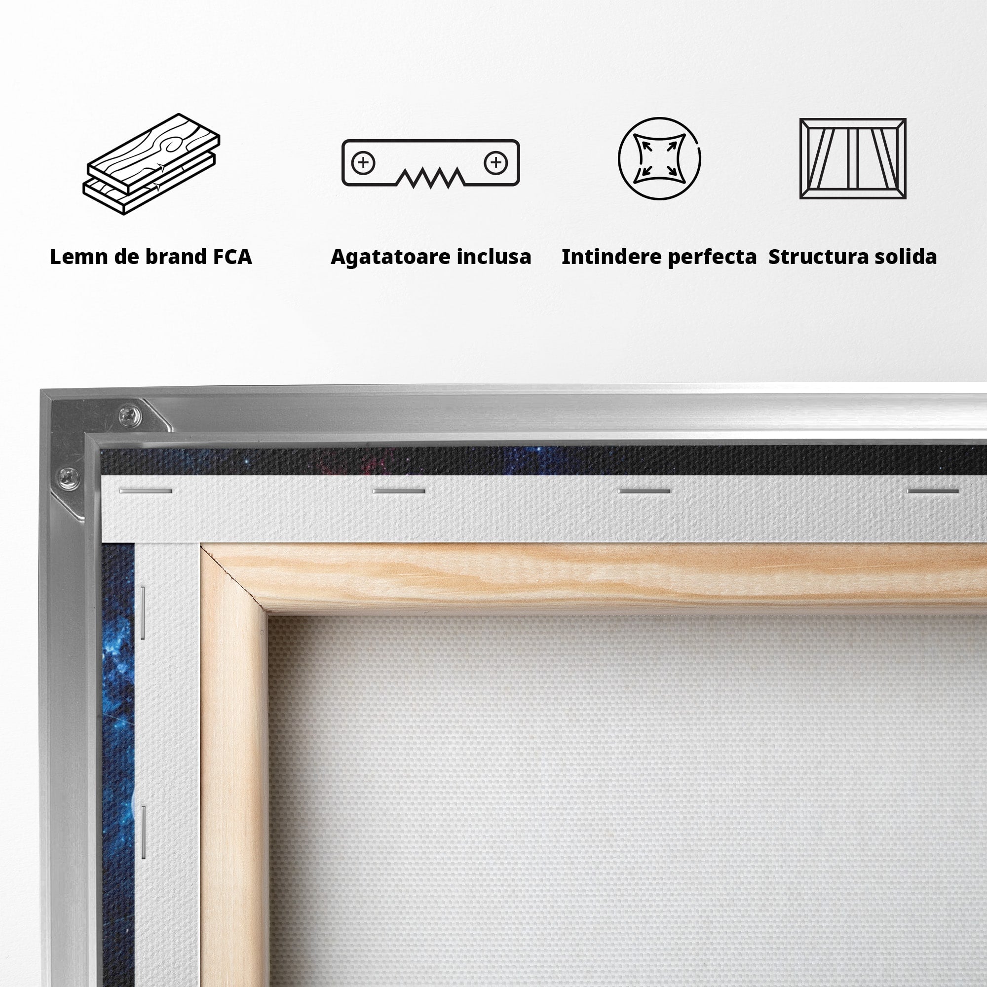 Tablou Canvas Premium LuxCanva® S1046, Sistem Solar Cosmic, Sistem Solar, Planete, Spatiu, Astronomie, Birou, Culori Vibrante