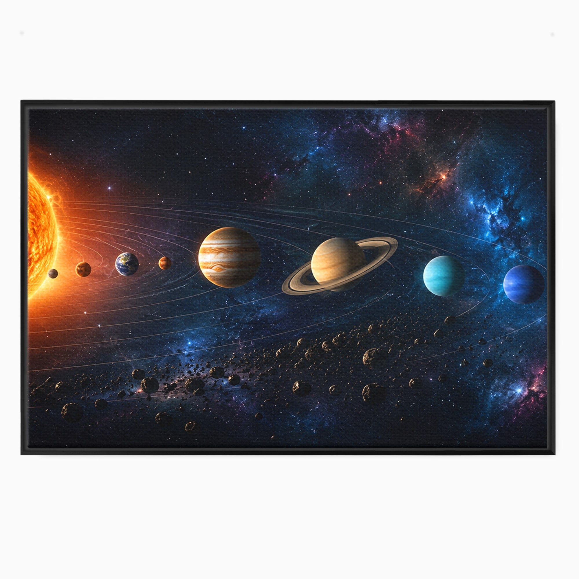 Tablou Canvas Premium LuxCanva® S1046, Sistem Solar Cosmic, Sistem Solar, Planete, Spatiu, Astronomie, Birou, Culori Vibrante