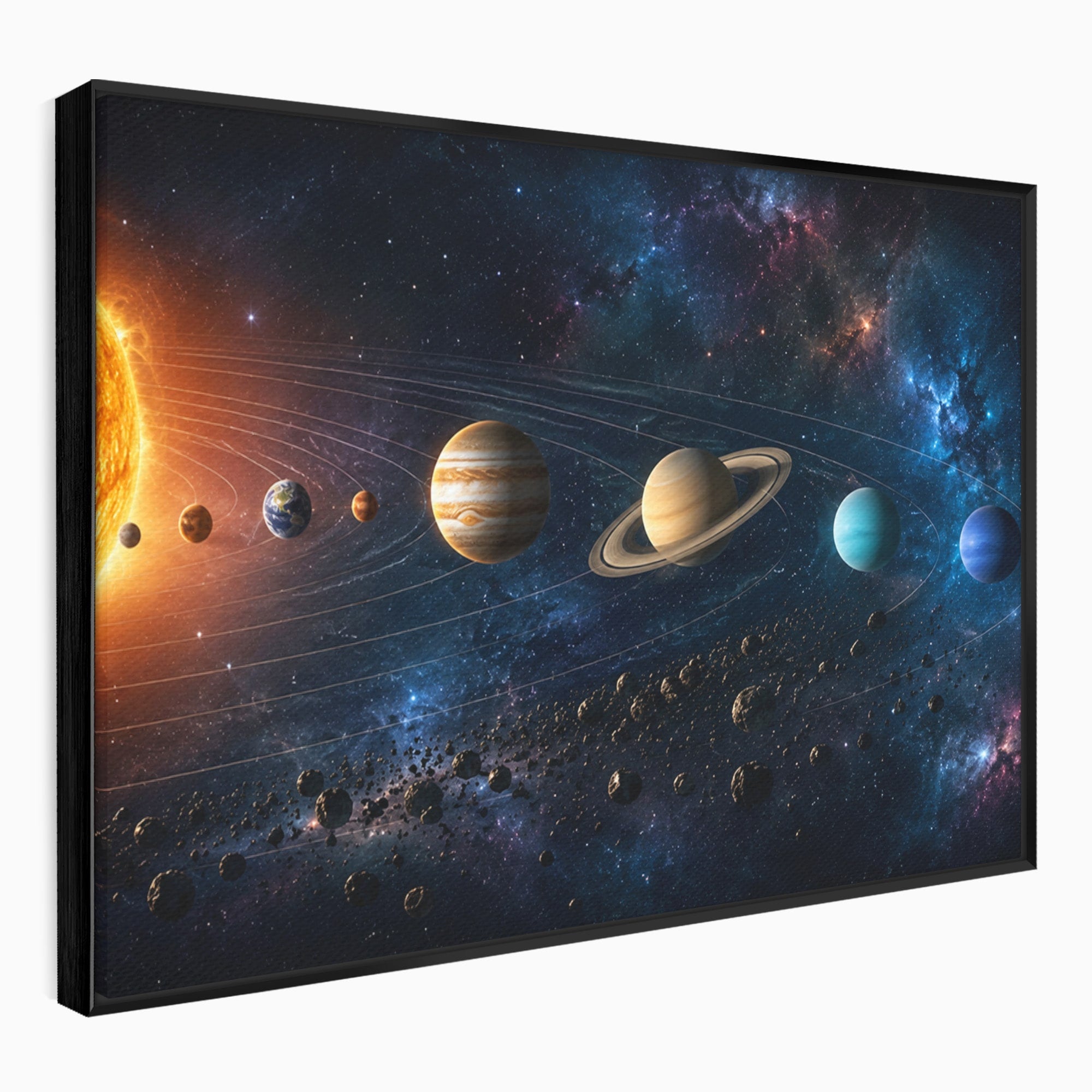 Tablou Canvas Premium LuxCanva® S1046, Sistem Solar Cosmic, Sistem Solar, Planete, Spatiu, Astronomie, Birou, Culori Vibrante