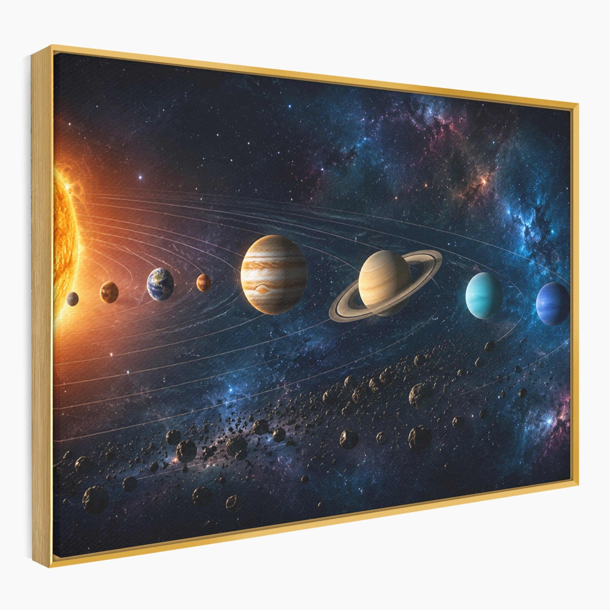 Tablou Canvas Premium LuxCanva® S1046, Sistem Solar Cosmic, Sistem Solar, Planete, Spatiu, Astronomie, Birou, Culori Vibrante