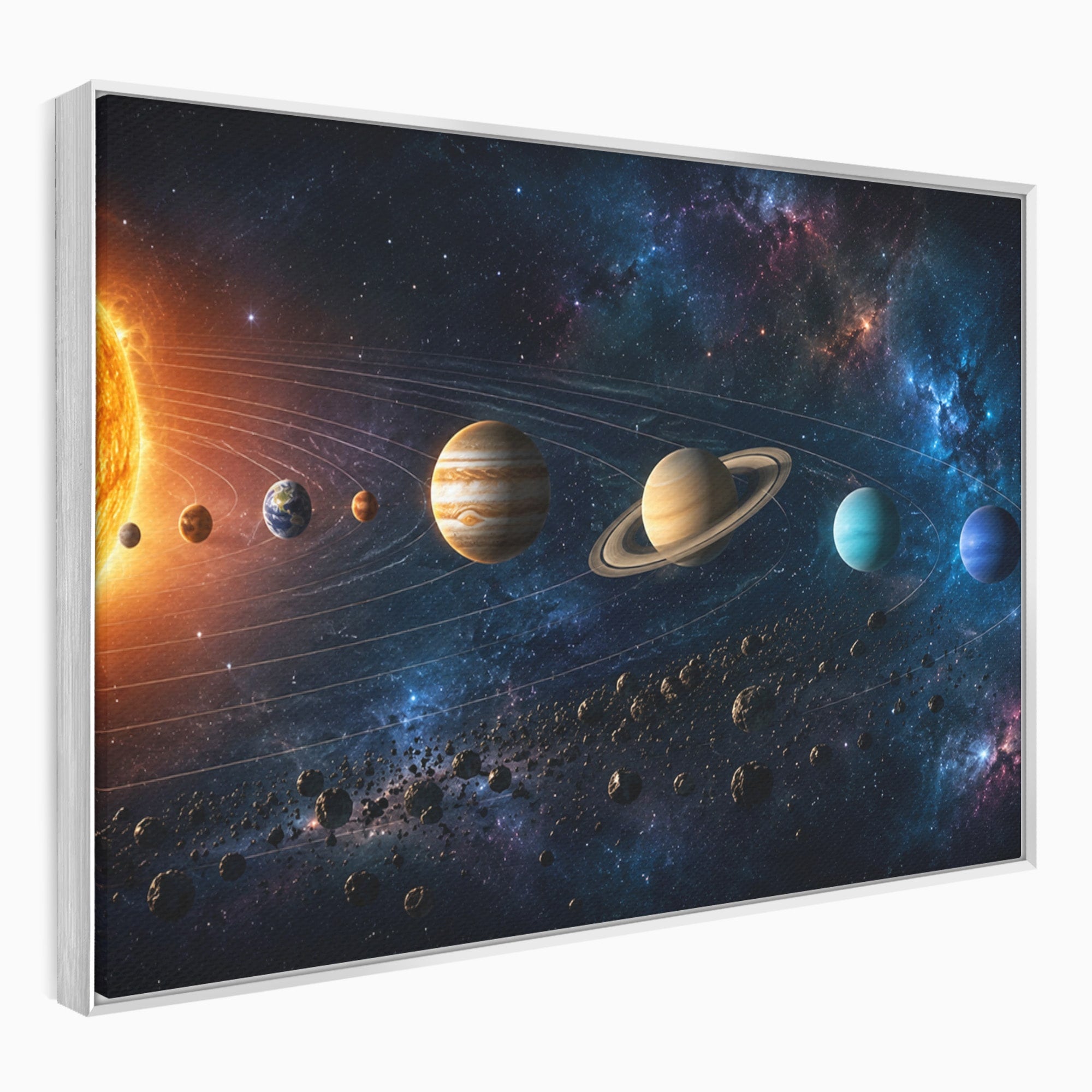 Tablou Canvas Premium LuxCanva® S1046, Sistem Solar Cosmic, Sistem Solar, Planete, Spatiu, Astronomie, Birou, Culori Vibrante