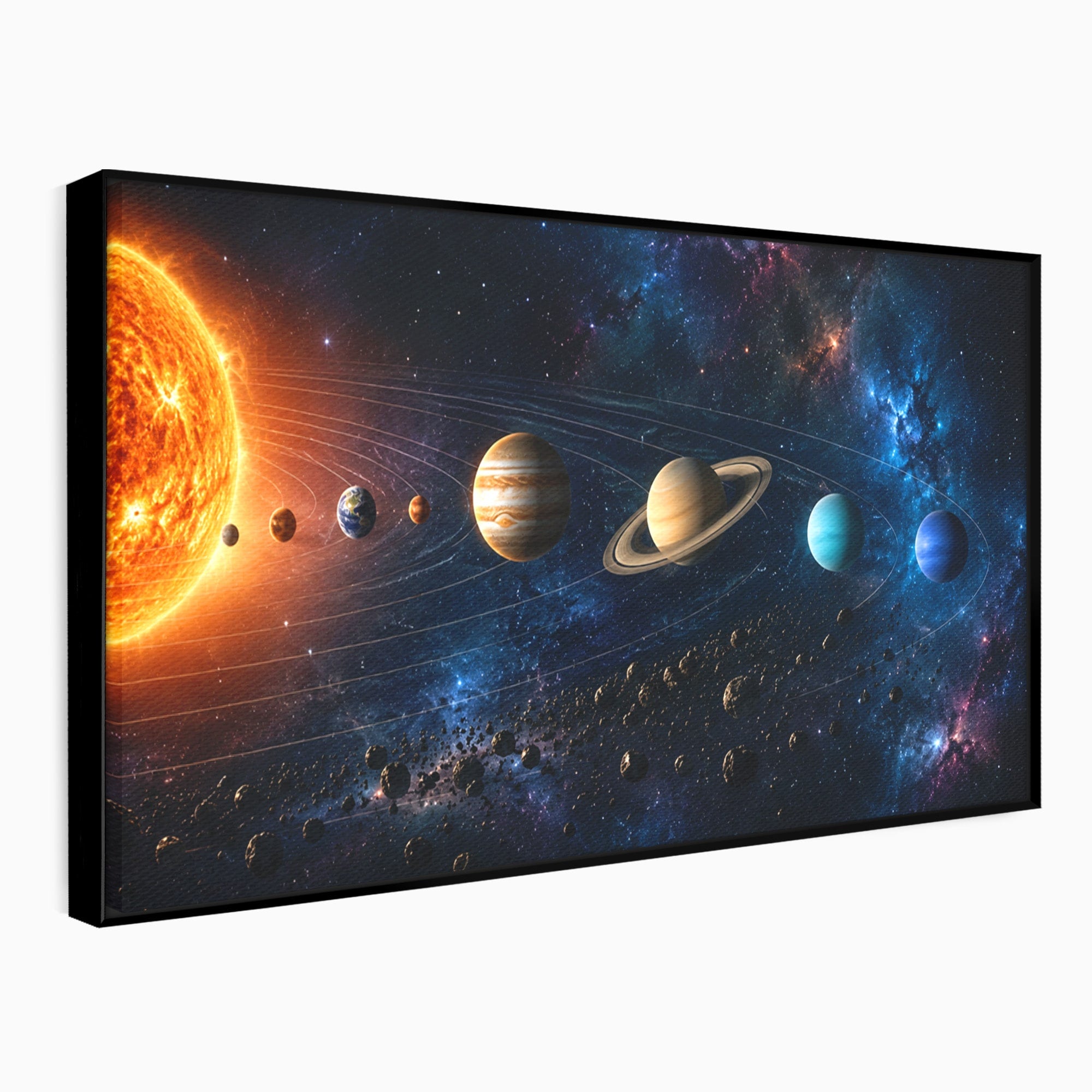 Tablou Canvas Premium LuxCanva® S1046, Sistem Solar Cosmic, Sistem Solar, Planete, Spatiu, Astronomie, Birou, Culori Vibrante
