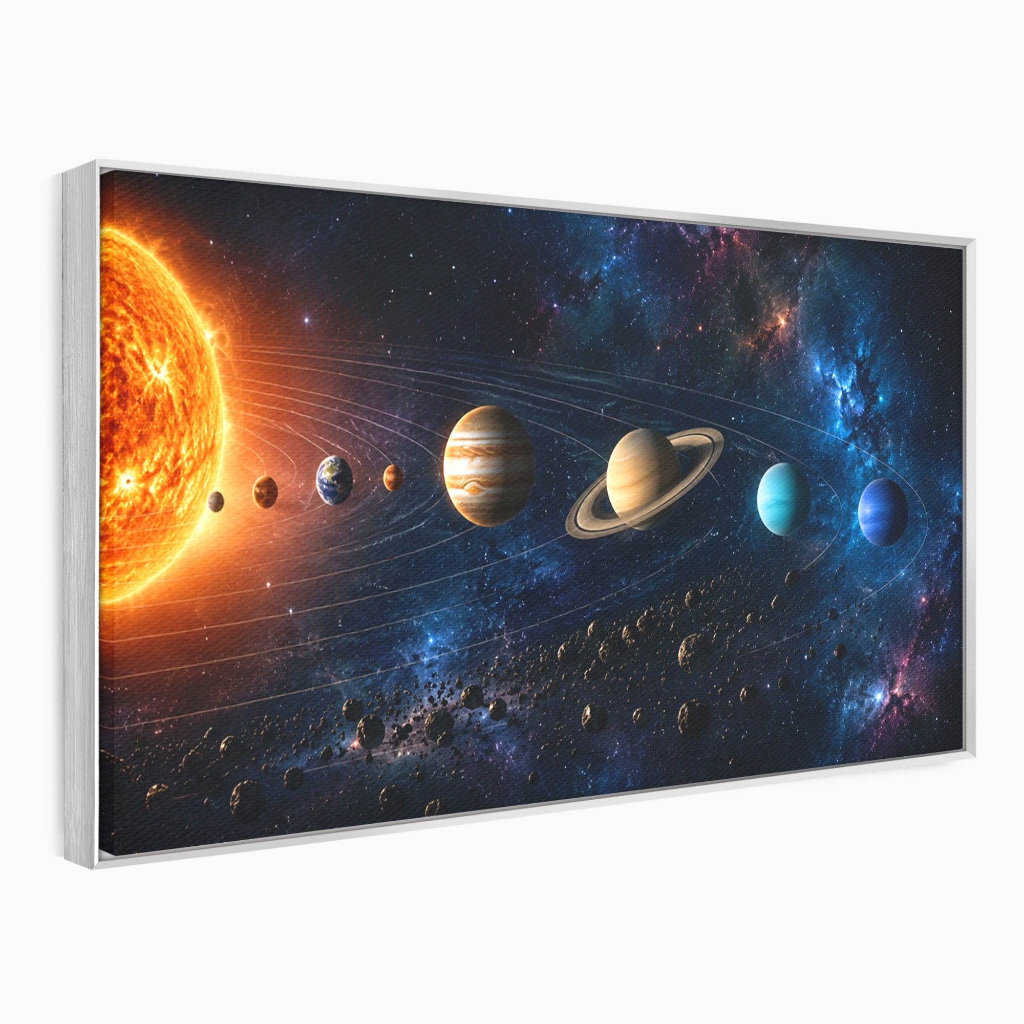 Tablou Canvas Premium LuxCanva® S1046, Sistem Solar Cosmic, Sistem Solar, Planete, Spatiu, Astronomie, Birou, Culori Vibrante
