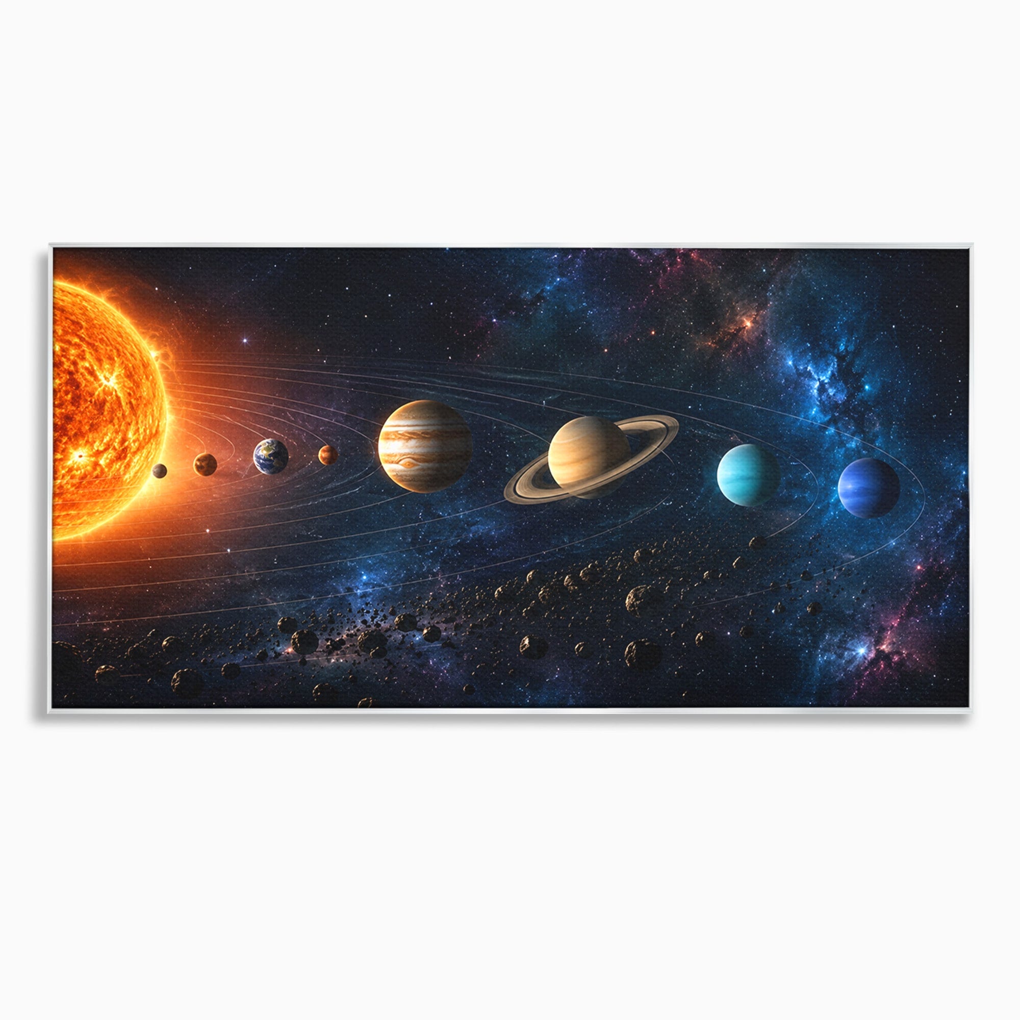 Tablou Canvas Premium LuxCanva® S1046, Sistem Solar Cosmic, Sistem Solar, Planete, Spatiu, Astronomie, Birou, Culori Vibrante