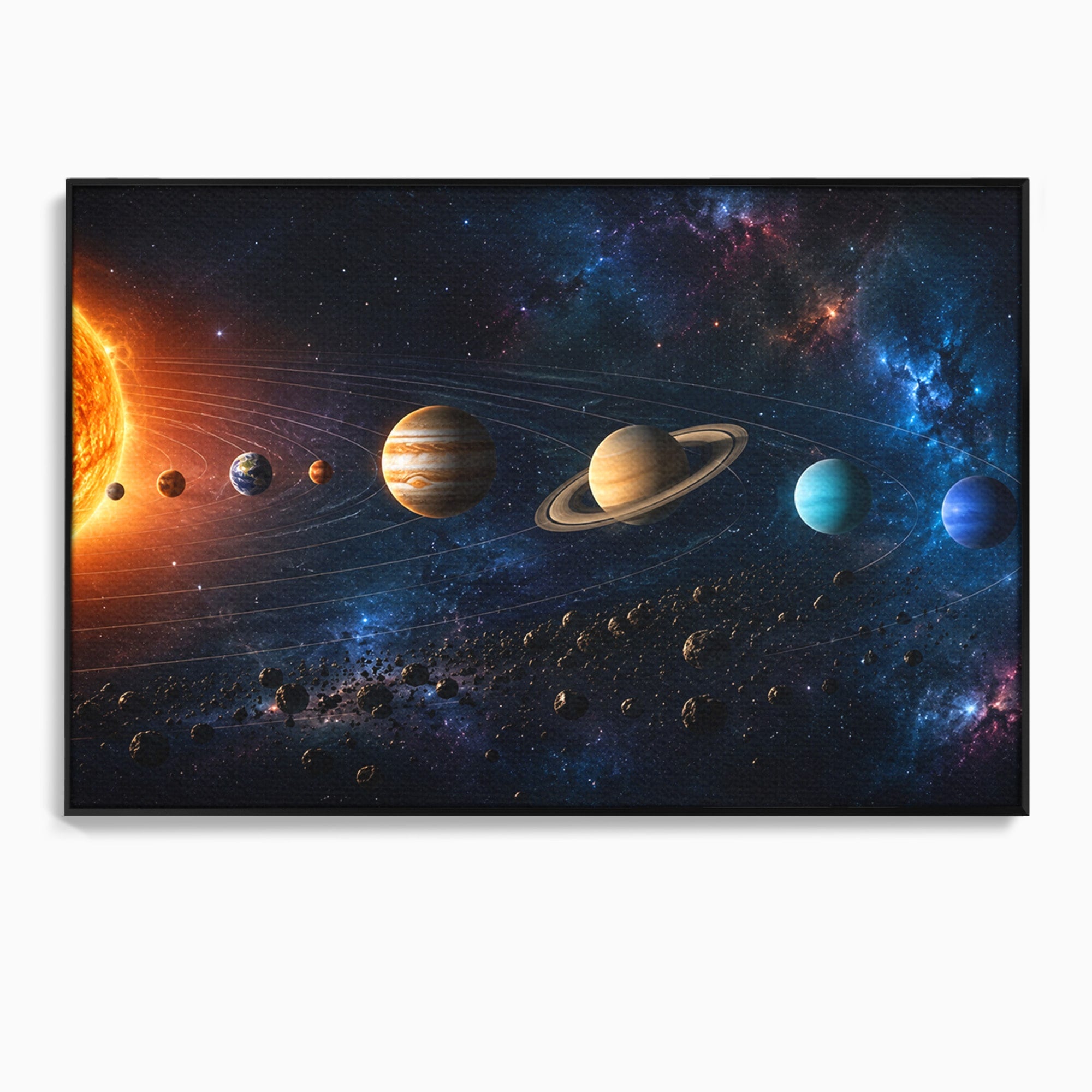 Tablou Canvas Premium LuxCanva® S1046, Sistem Solar Cosmic, Sistem Solar, Planete, Spatiu, Astronomie, Birou, Culori Vibrante