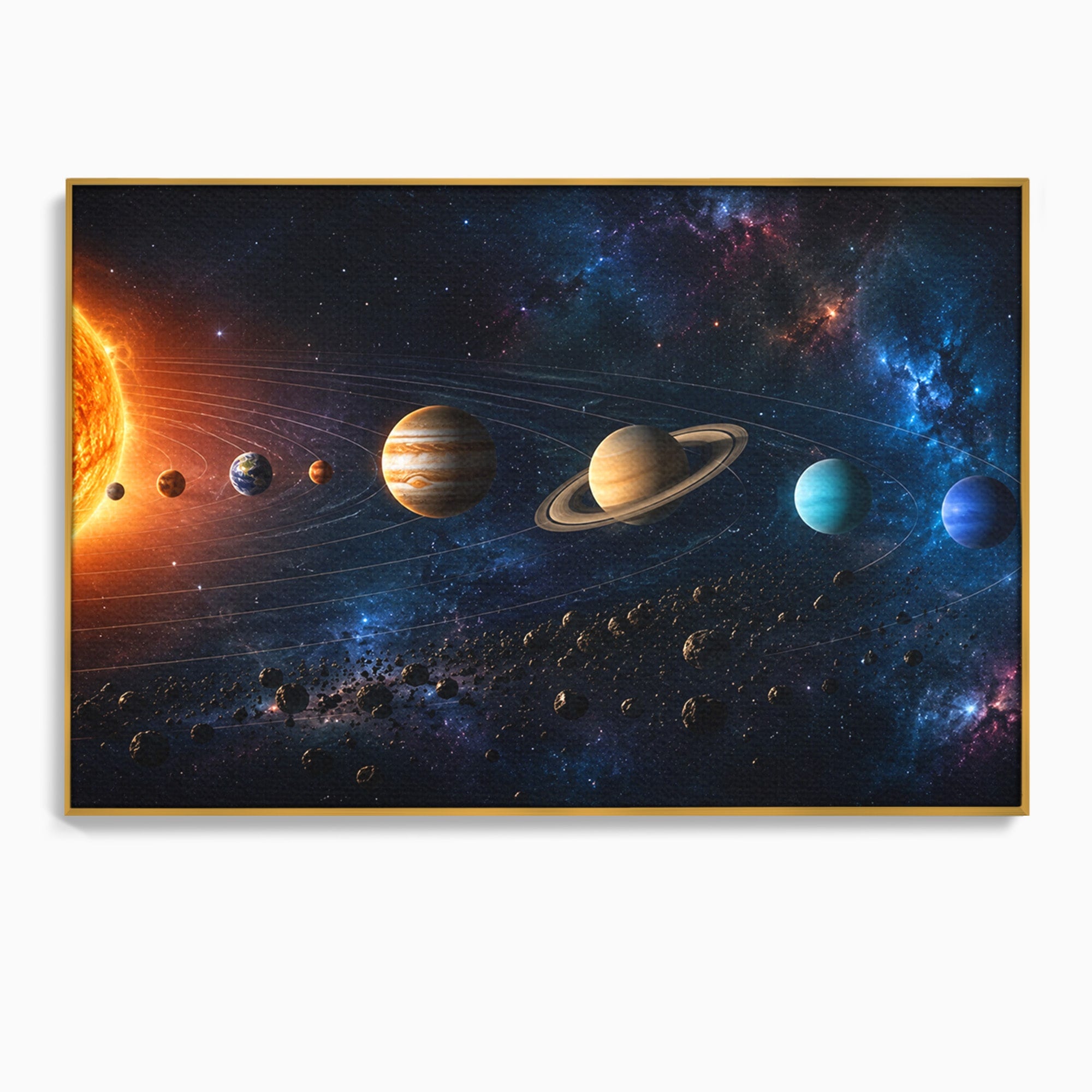Tablou Canvas Premium LuxCanva® S1046, Sistem Solar Cosmic, Sistem Solar, Planete, Spatiu, Astronomie, Birou, Culori Vibrante