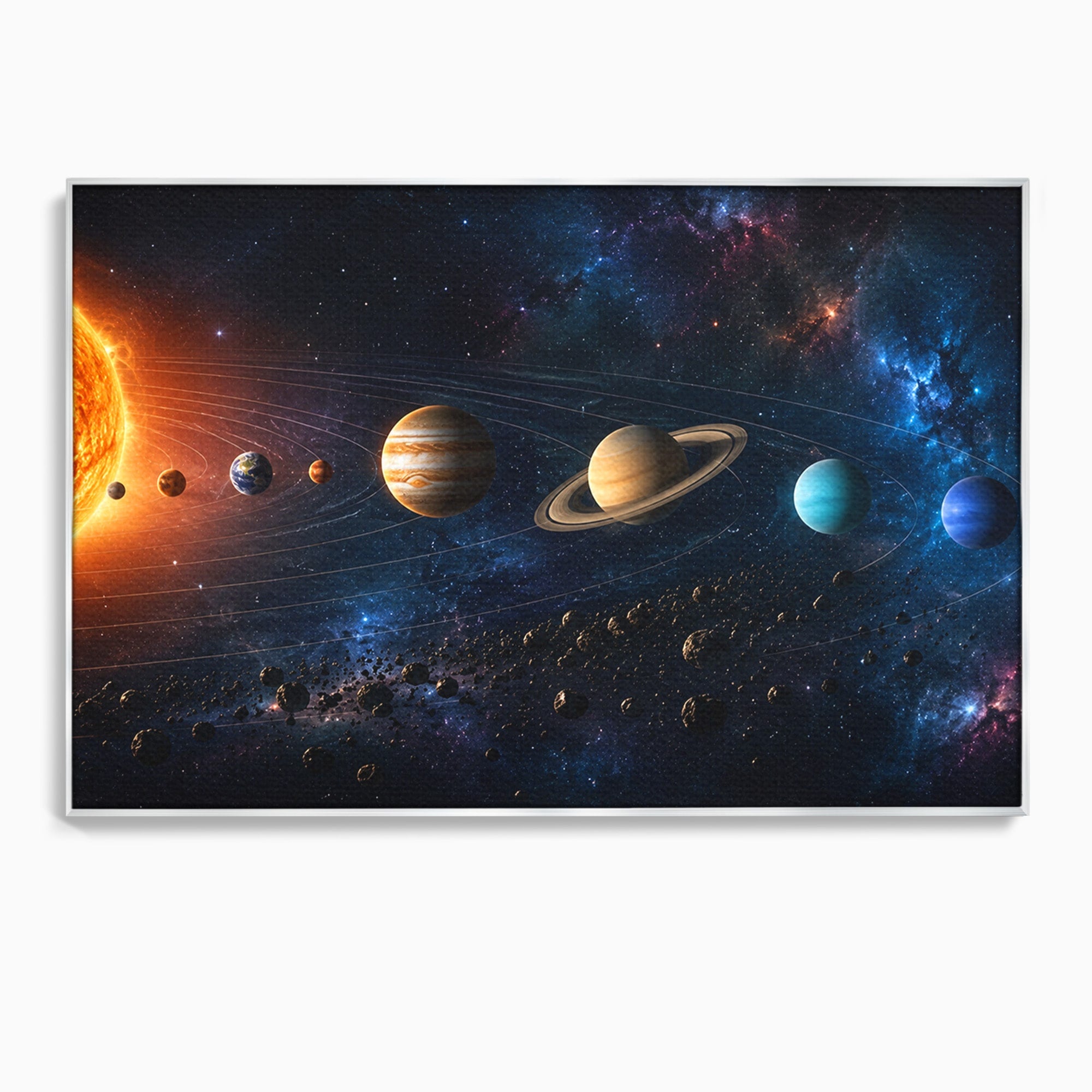 Tablou Canvas Premium LuxCanva® S1046, Sistem Solar Cosmic, Sistem Solar, Planete, Spatiu, Astronomie, Birou, Culori Vibrante