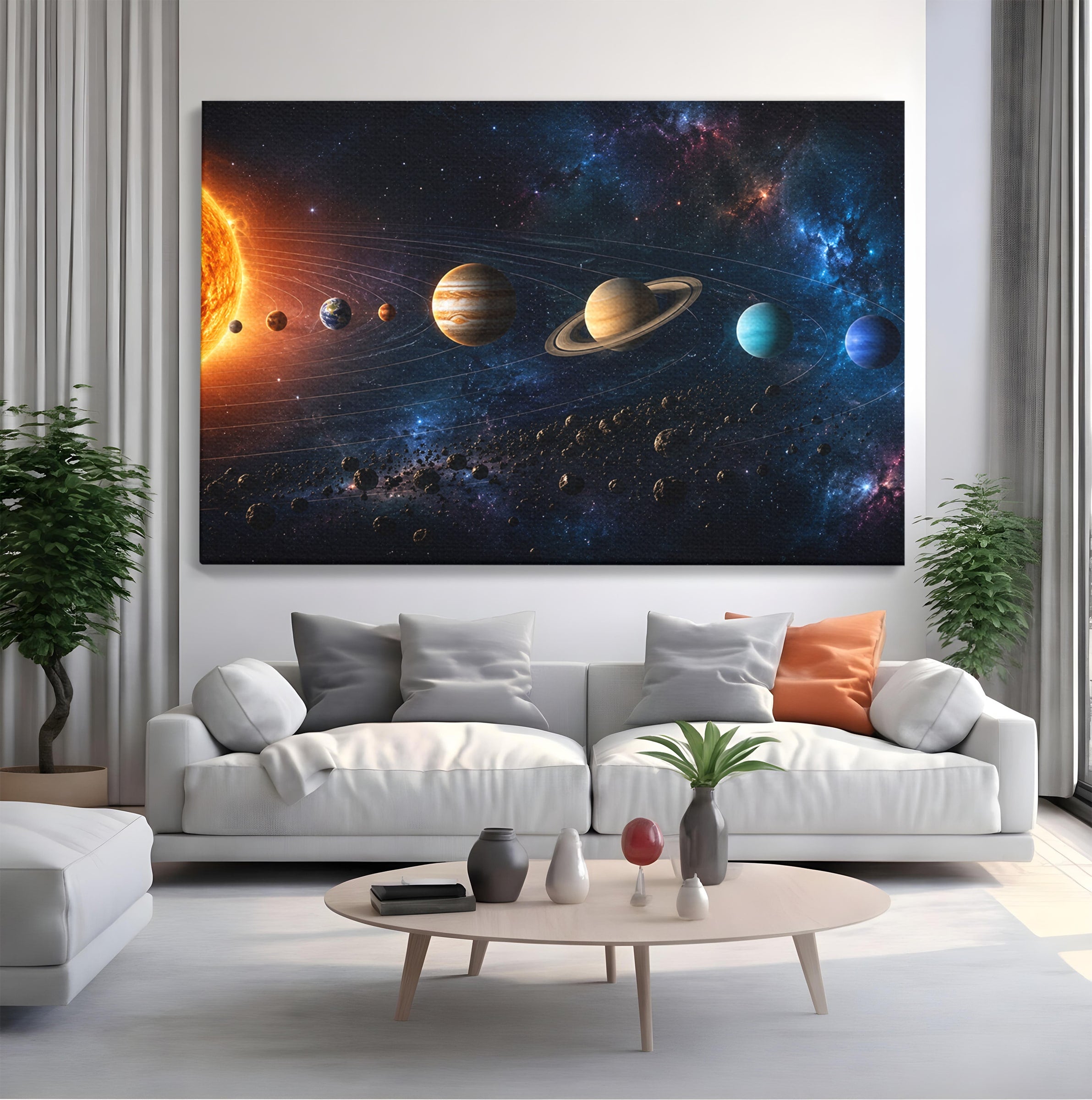 Tablou Canvas Premium LuxCanva® S1046, Sistem Solar Cosmic, Sistem Solar, Planete, Spatiu, Astronomie, Birou, Culori Vibrante