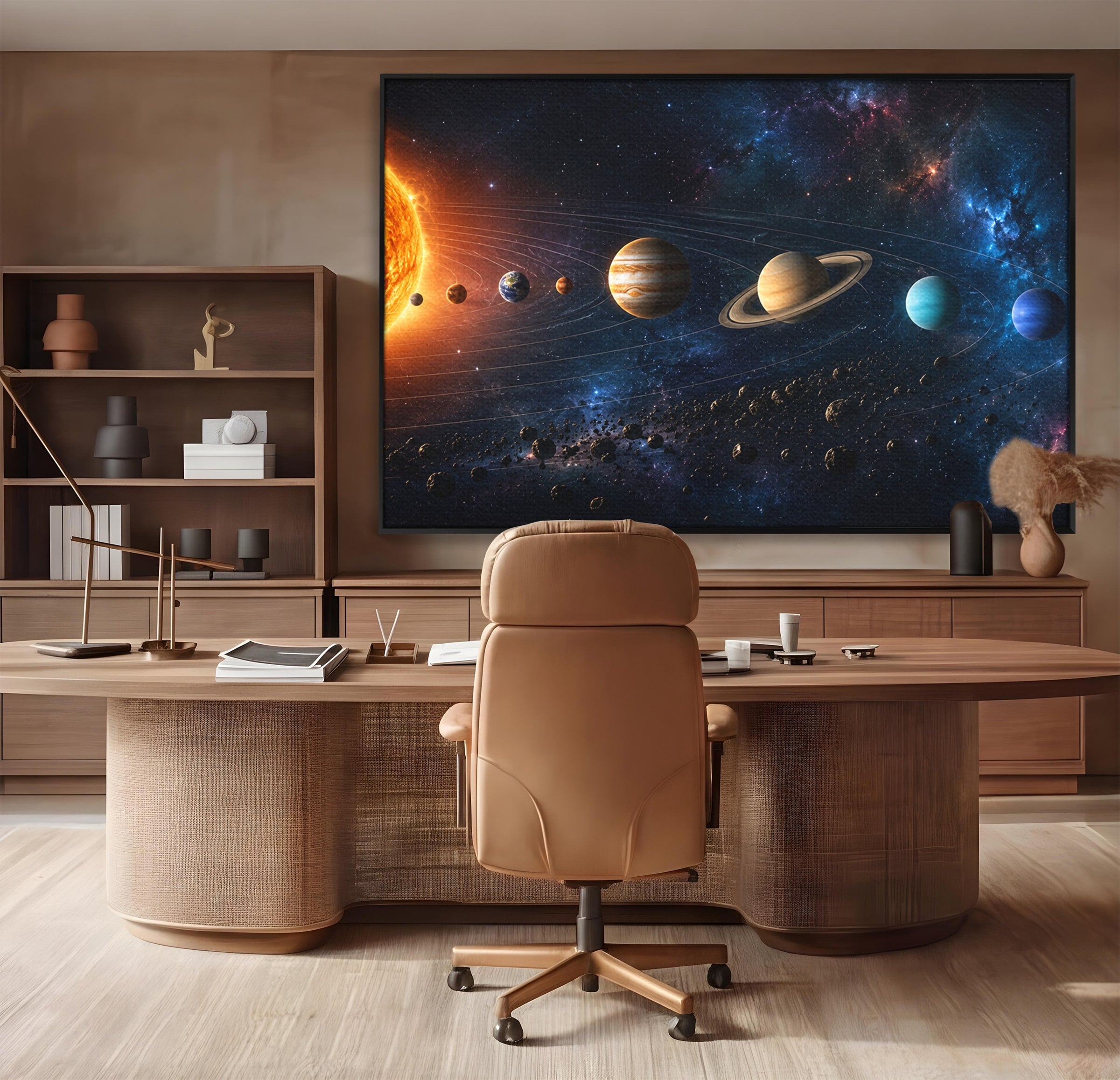 Tablou Canvas Premium LuxCanva® S1046, Sistem Solar Cosmic, Sistem Solar, Planete, Spatiu, Astronomie, Birou, Culori Vibrante