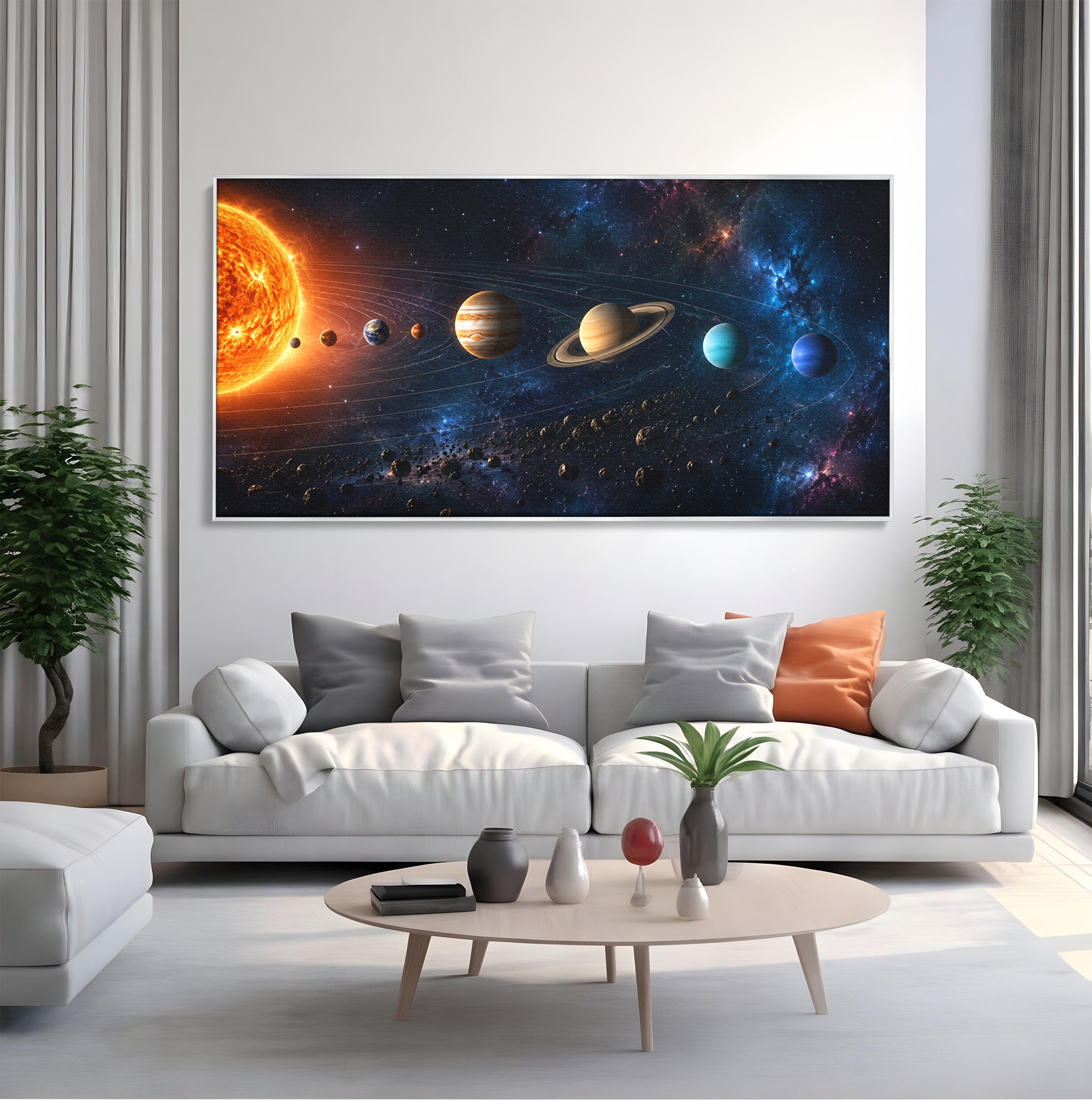 Tablou Canvas Premium LuxCanva® S1046, Sistem Solar Cosmic, Sistem Solar, Planete, Spatiu, Astronomie, Birou, Culori Vibrante