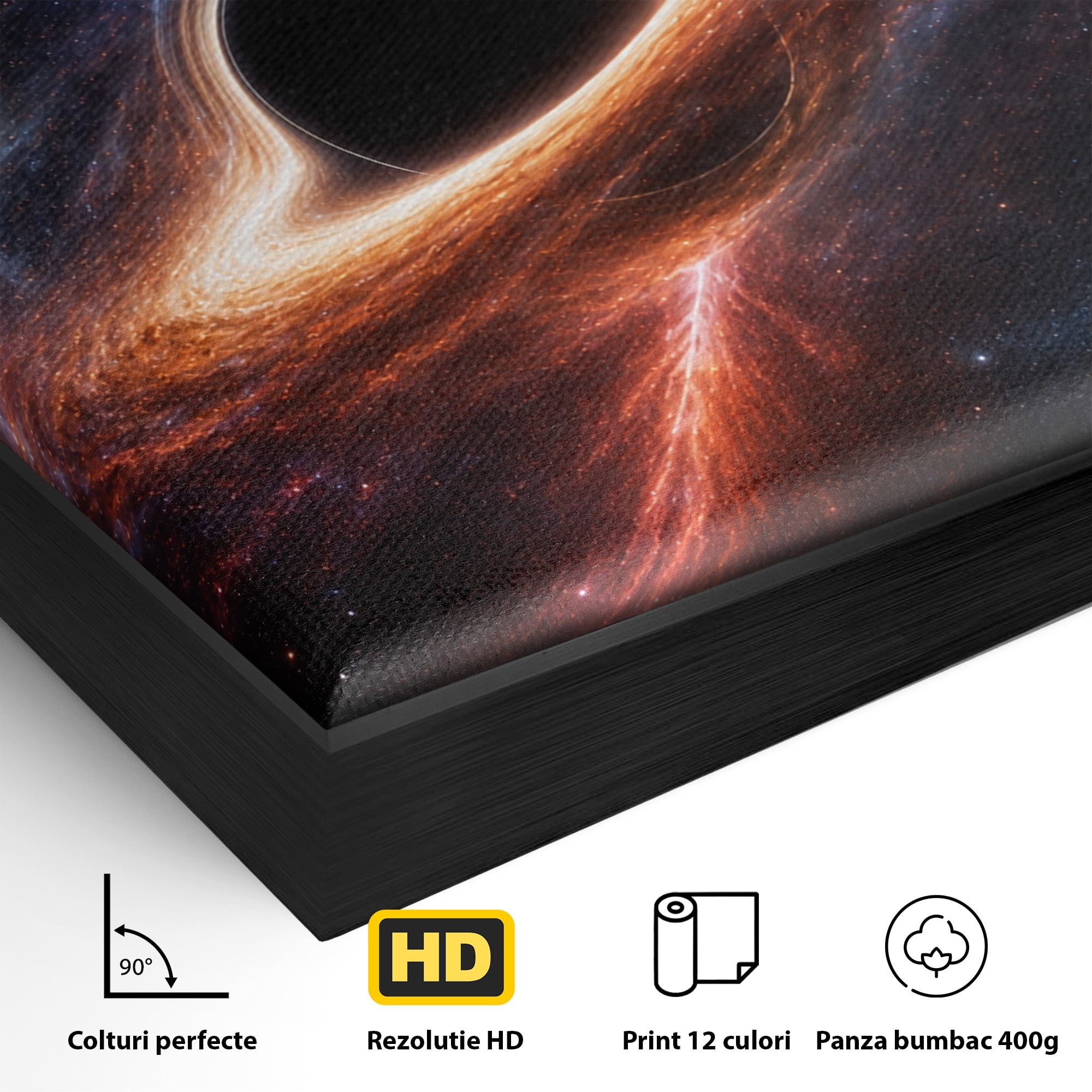 Tablou Canvas Premium LuxCanva® S1047, Gaura Neagra Cosmica, Spatiu, Univers, Astronomie, Mister, Dormitor, Birou, Culori Vibrante