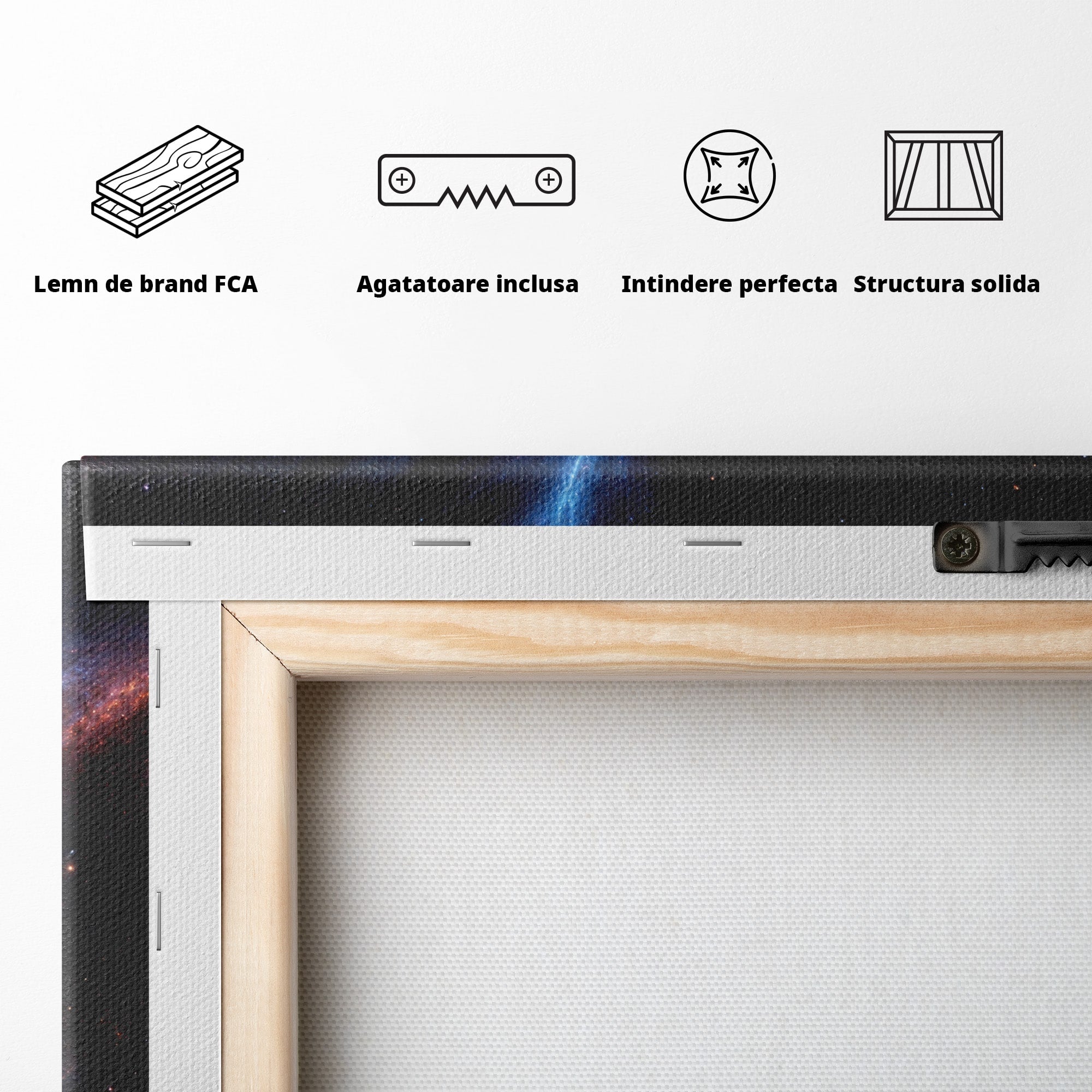Tablou Canvas Premium LuxCanva® S1047, Gaura Neagra Cosmica, Spatiu, Univers, Astronomie, Mister, Dormitor, Birou, Culori Vibrante