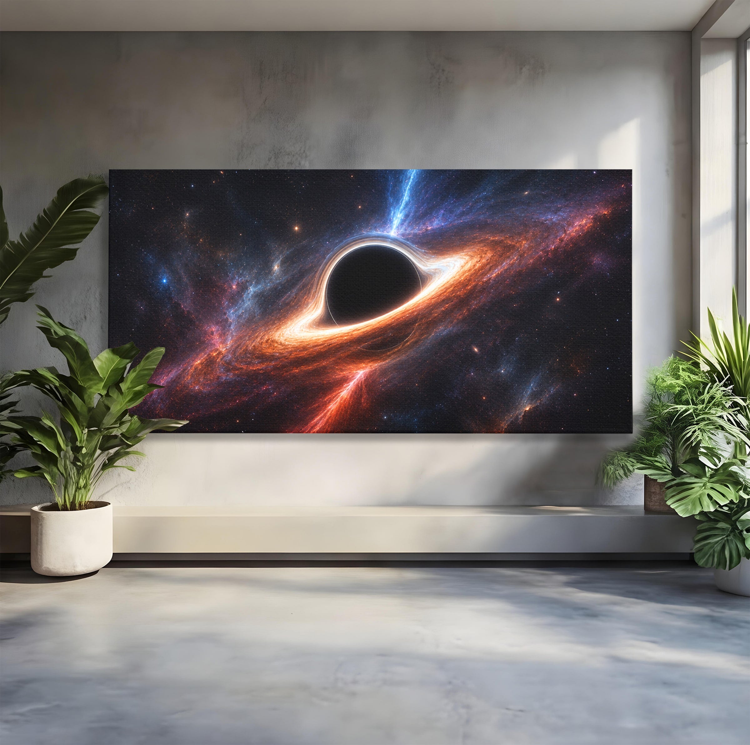 Tablou Canvas Premium LuxCanva® S1047, Gaura Neagra Cosmica, Spatiu, Univers, Astronomie, Mister, Dormitor, Birou, Culori Vibrante
