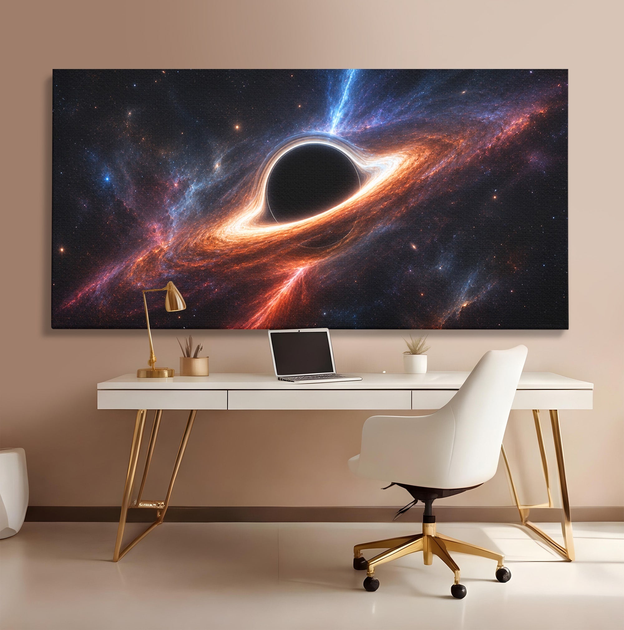 Tablou Canvas Premium LuxCanva® S1047, Gaura Neagra Cosmica, Spatiu, Univers, Astronomie, Mister, Dormitor, Birou, Culori Vibrante