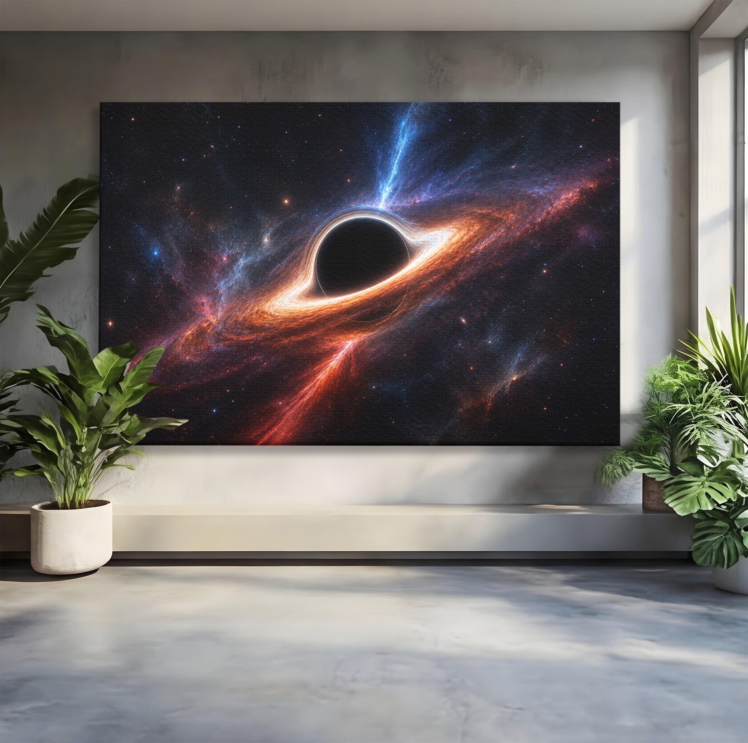 Tablou Canvas Premium LuxCanva® S1047, Gaura Neagra Cosmica, Spatiu, Univers, Astronomie, Mister, Dormitor, Birou, Culori Vibrante