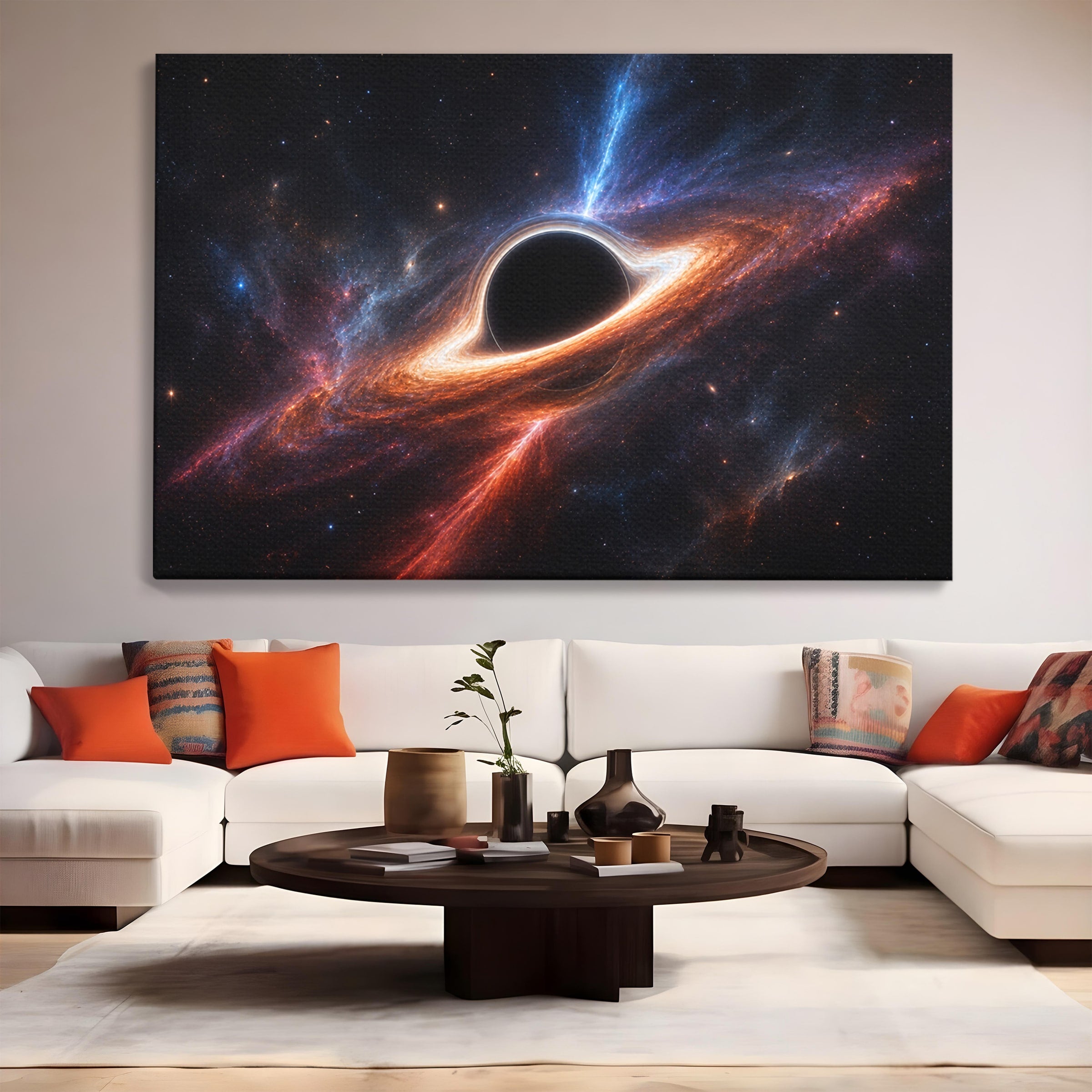 Tablou Canvas Premium LuxCanva® S1047, Gaura Neagra Cosmica, Spatiu, Univers, Astronomie, Mister, Dormitor, Birou, Culori Vibrante
