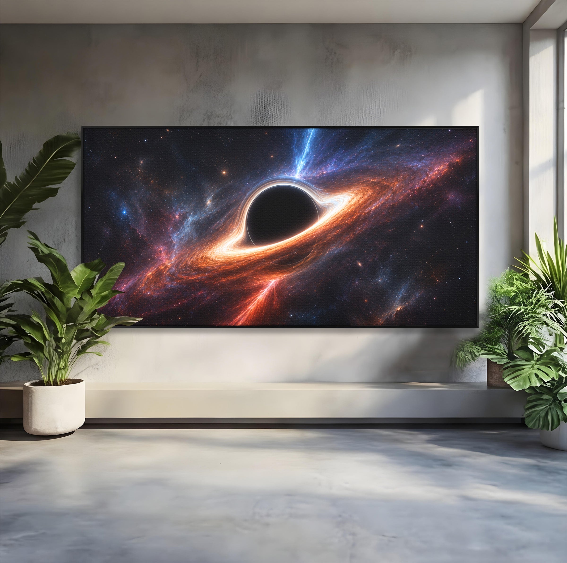 Tablou Canvas Premium LuxCanva® S1047, Gaura Neagra Cosmica, Spatiu, Univers, Astronomie, Mister, Dormitor, Birou, Culori Vibrante