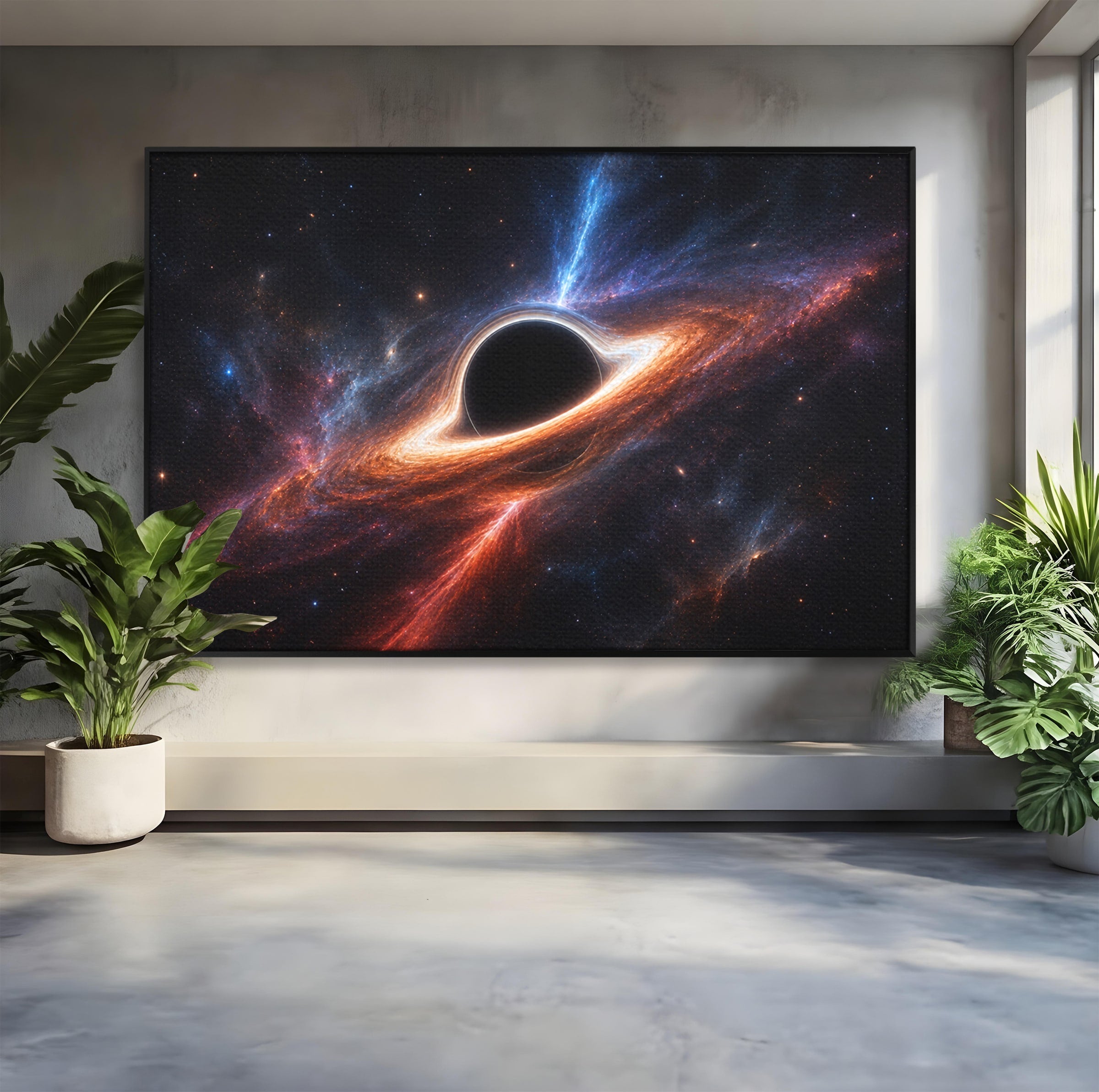 Tablou Canvas Premium LuxCanva® S1047, Gaura Neagra Cosmica, Spatiu, Univers, Astronomie, Mister, Dormitor, Birou, Culori Vibrante