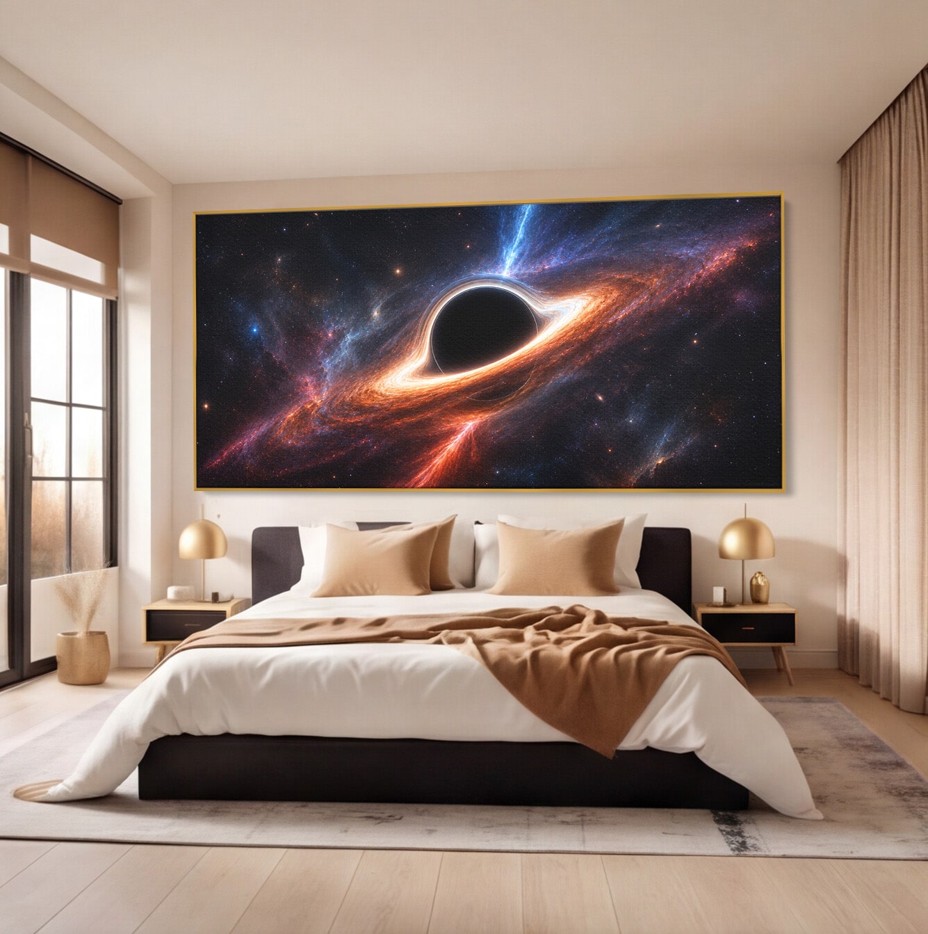 Tablou Canvas Premium LuxCanva® S1047, Gaura Neagra Cosmica, Spatiu, Univers, Astronomie, Mister, Dormitor, Birou, Culori Vibrante