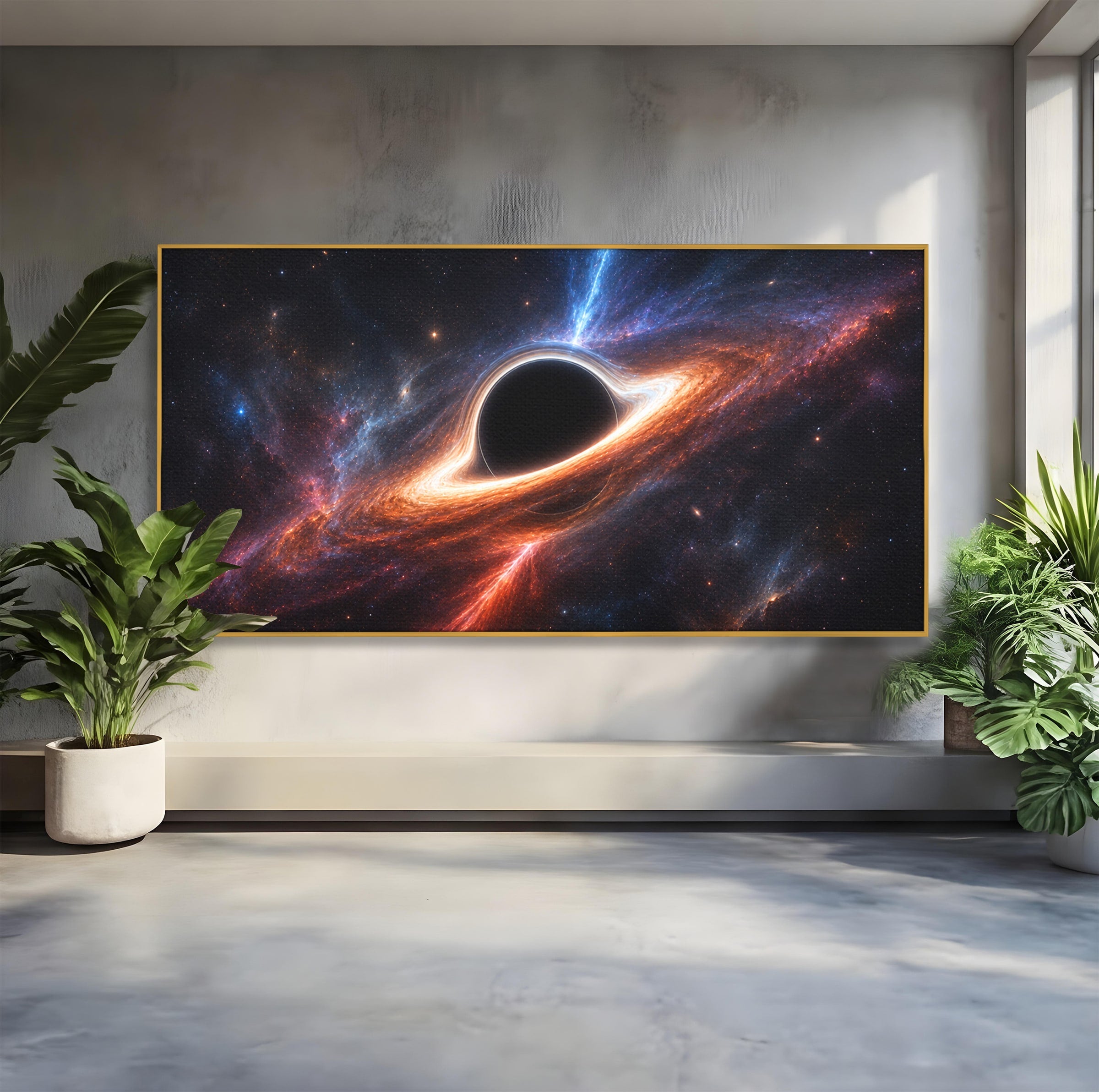 Tablou Canvas Premium LuxCanva® S1047, Gaura Neagra Cosmica, Spatiu, Univers, Astronomie, Mister, Dormitor, Birou, Culori Vibrante