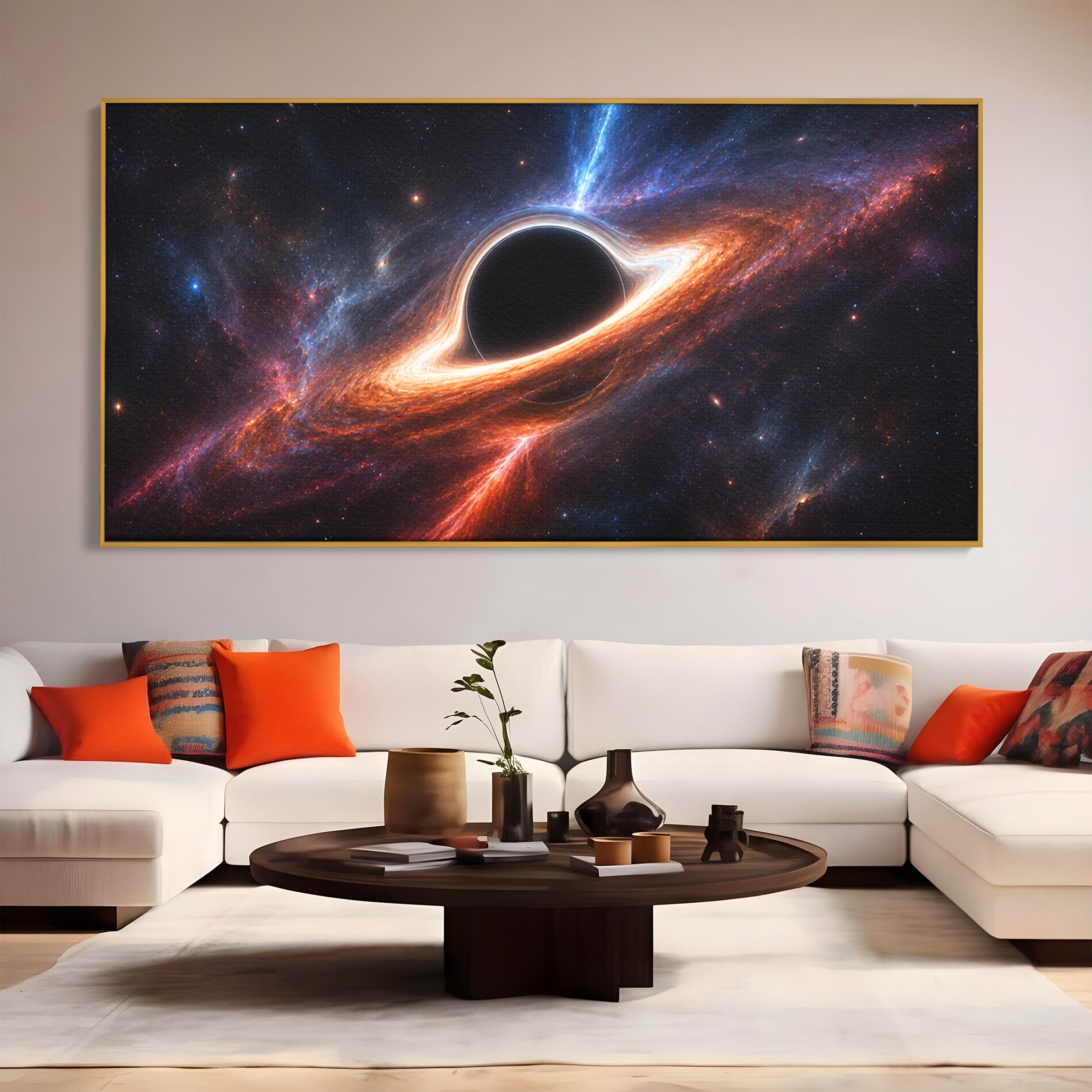 Tablou Canvas Premium LuxCanva® S1047, Gaura Neagra Cosmica, Spatiu, Univers, Astronomie, Mister, Dormitor, Birou, Culori Vibrante