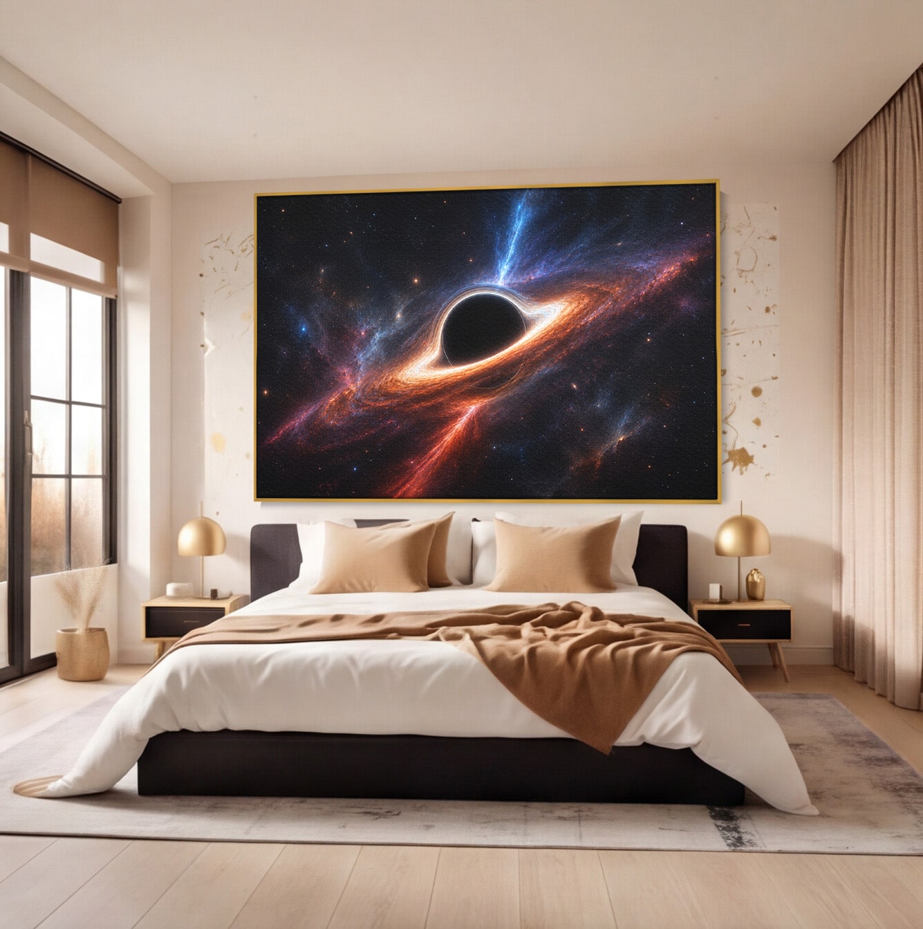 Tablou Canvas Premium LuxCanva® S1047, Gaura Neagra Cosmica, Spatiu, Univers, Astronomie, Mister, Dormitor, Birou, Culori Vibrante