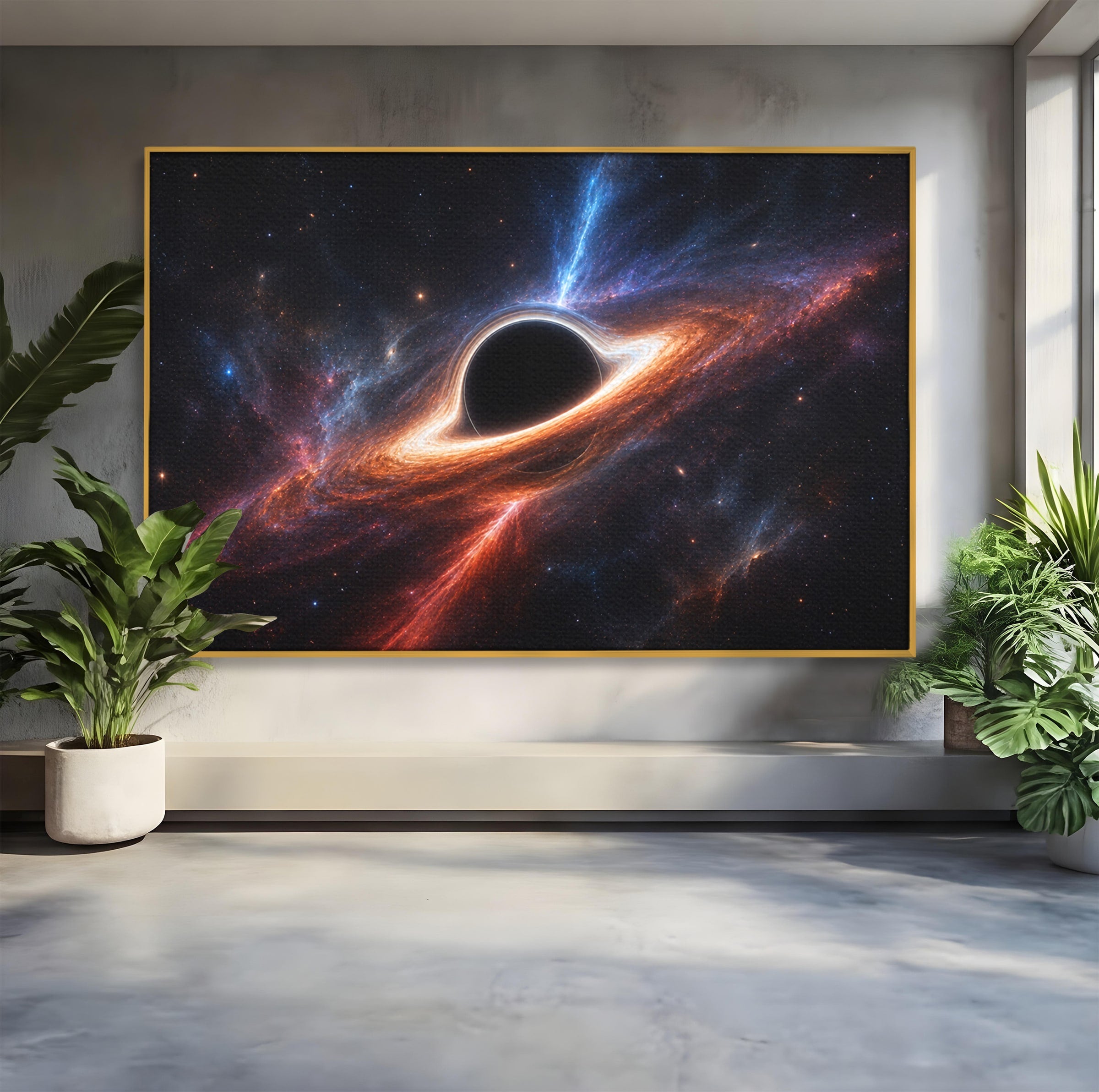 Tablou Canvas Premium LuxCanva® S1047, Gaura Neagra Cosmica, Spatiu, Univers, Astronomie, Mister, Dormitor, Birou, Culori Vibrante