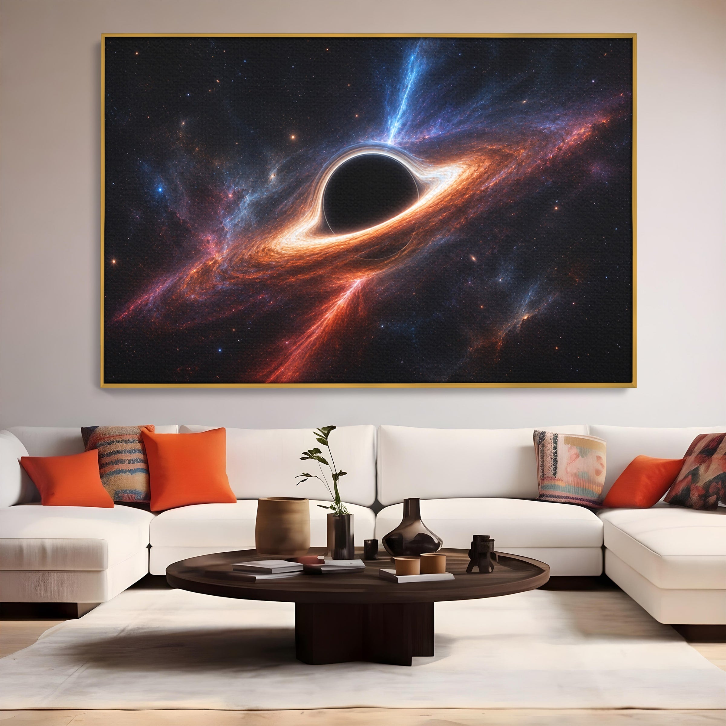 Tablou Canvas Premium LuxCanva® S1047, Gaura Neagra Cosmica, Spatiu, Univers, Astronomie, Mister, Dormitor, Birou, Culori Vibrante