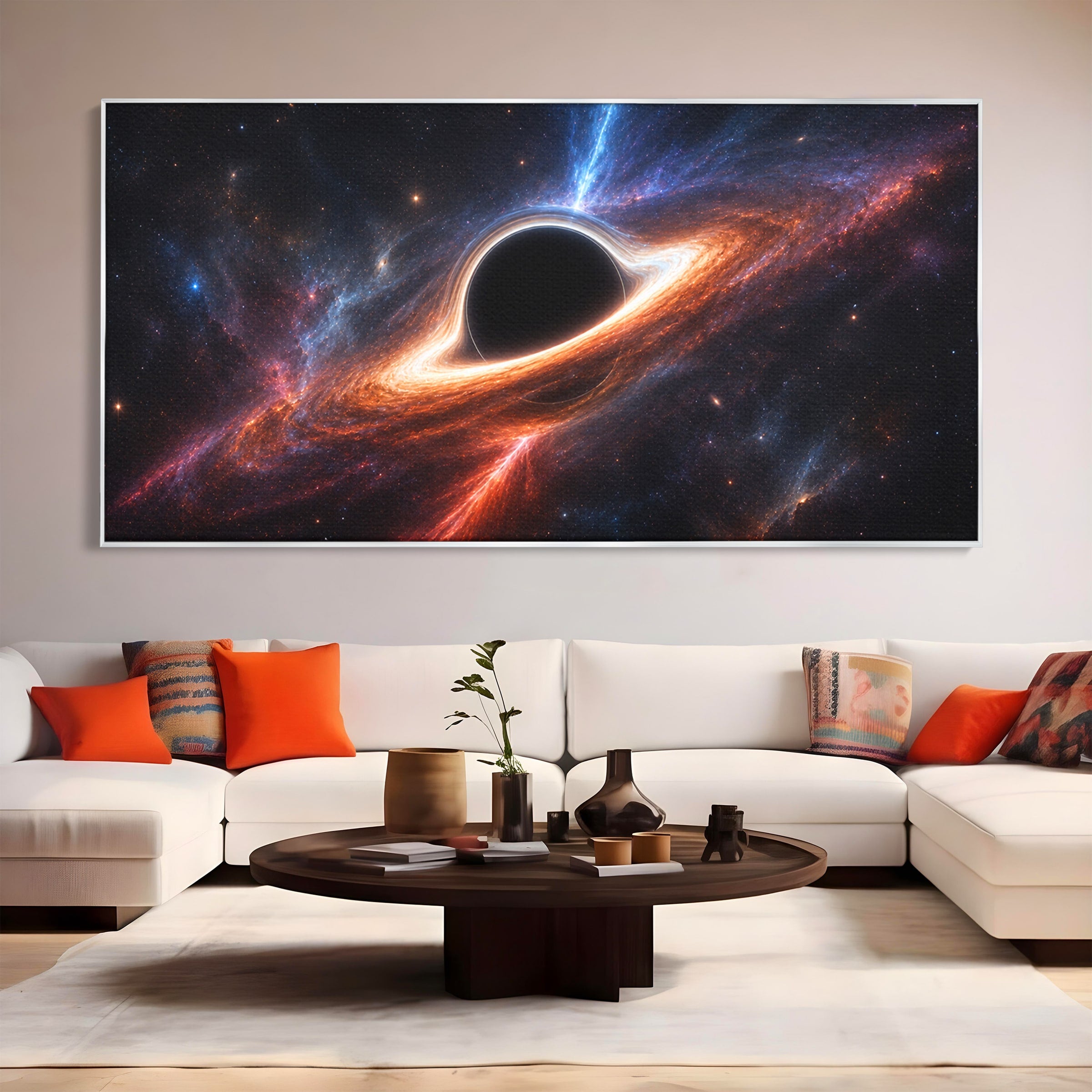 Tablou Canvas Premium LuxCanva® S1047, Gaura Neagra Cosmica, Spatiu, Univers, Astronomie, Mister, Dormitor, Birou, Culori Vibrante