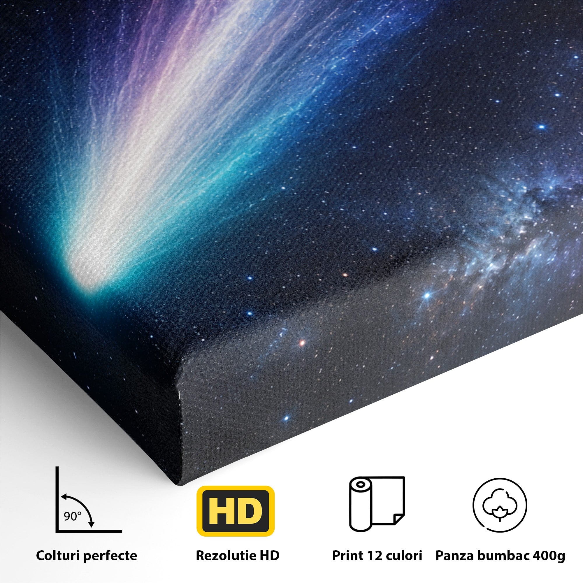 Tablou Canvas Premium LuxCanva® S1048, Cometă În Univers, Cometa, Spatiu, Univers, Stele, Dormitor, Living, Culori Vibrante